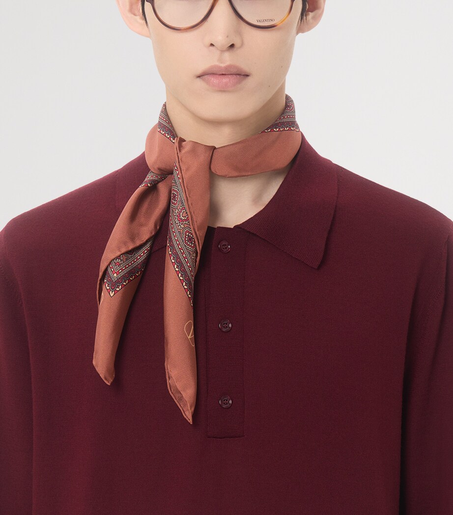 Valentino Garavani Mens Virgin Wool Long-Sleeve Polo Shirt Image 7