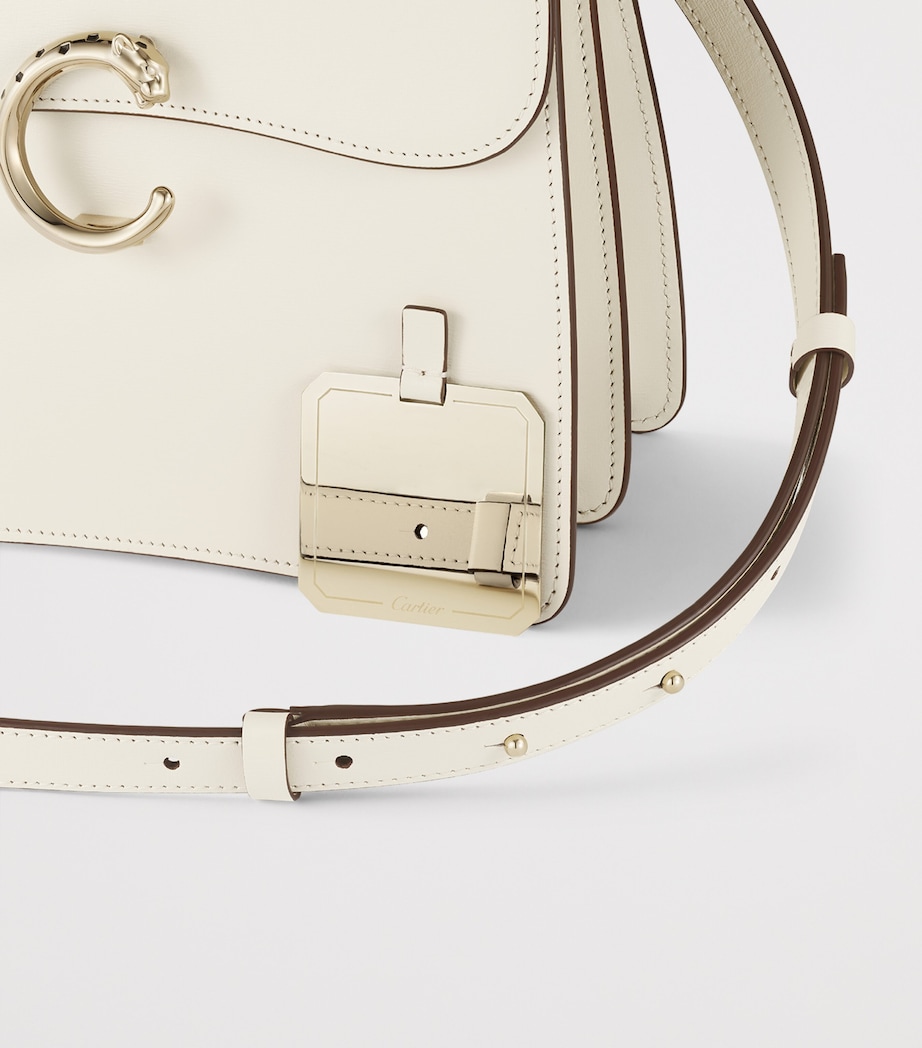 Small Panthère C de Cartier Top-Handle Bag SALT WHITE Image 6