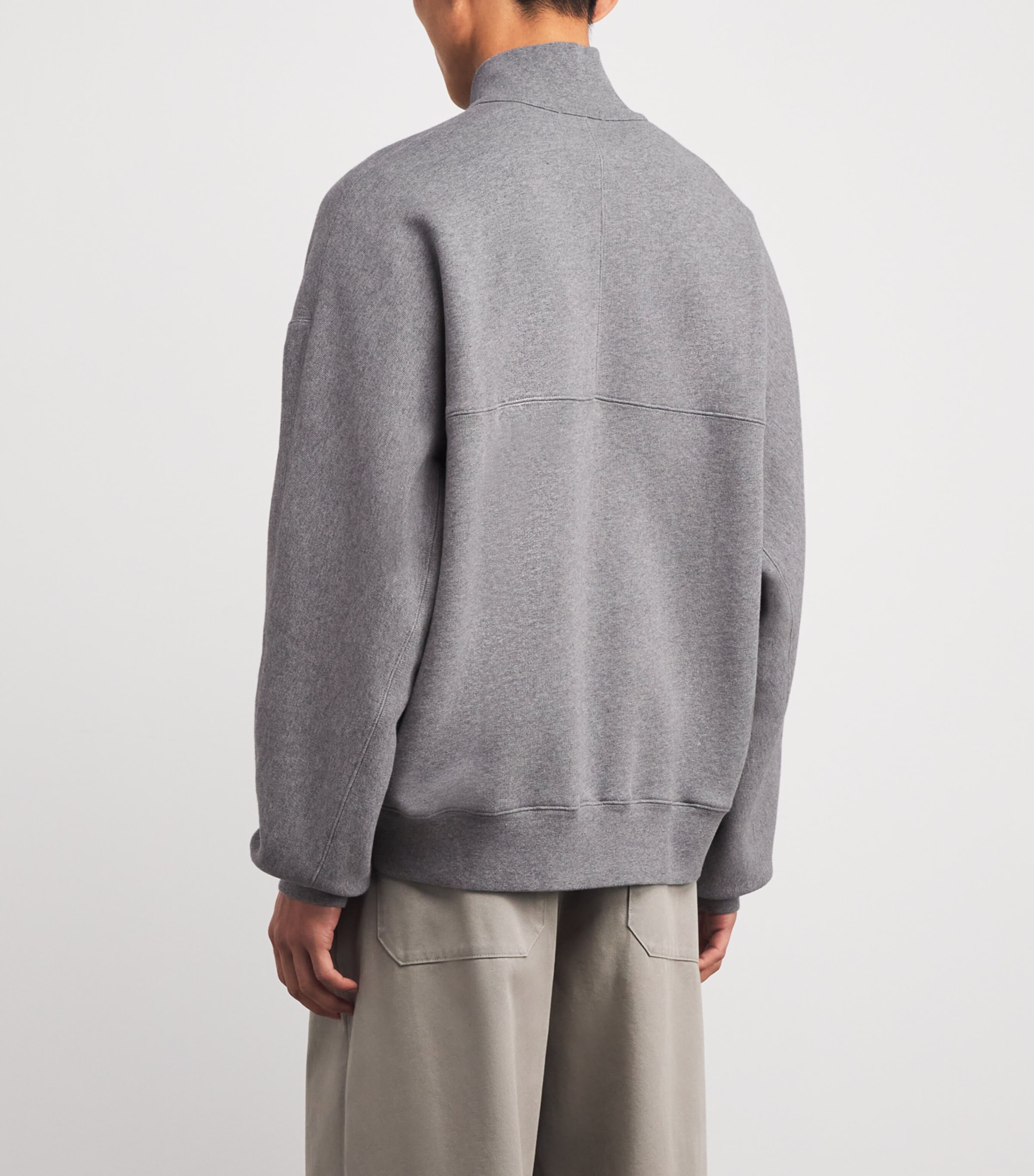 Cotton Quarter-Zip Idris Sweatshirt A1027-GRYHR Image 4