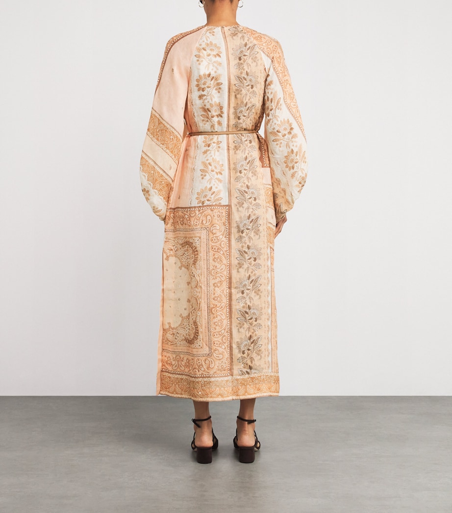 Linen Bandana Tunic Midi Dress PEBA/PEACH BANDANA Image 3