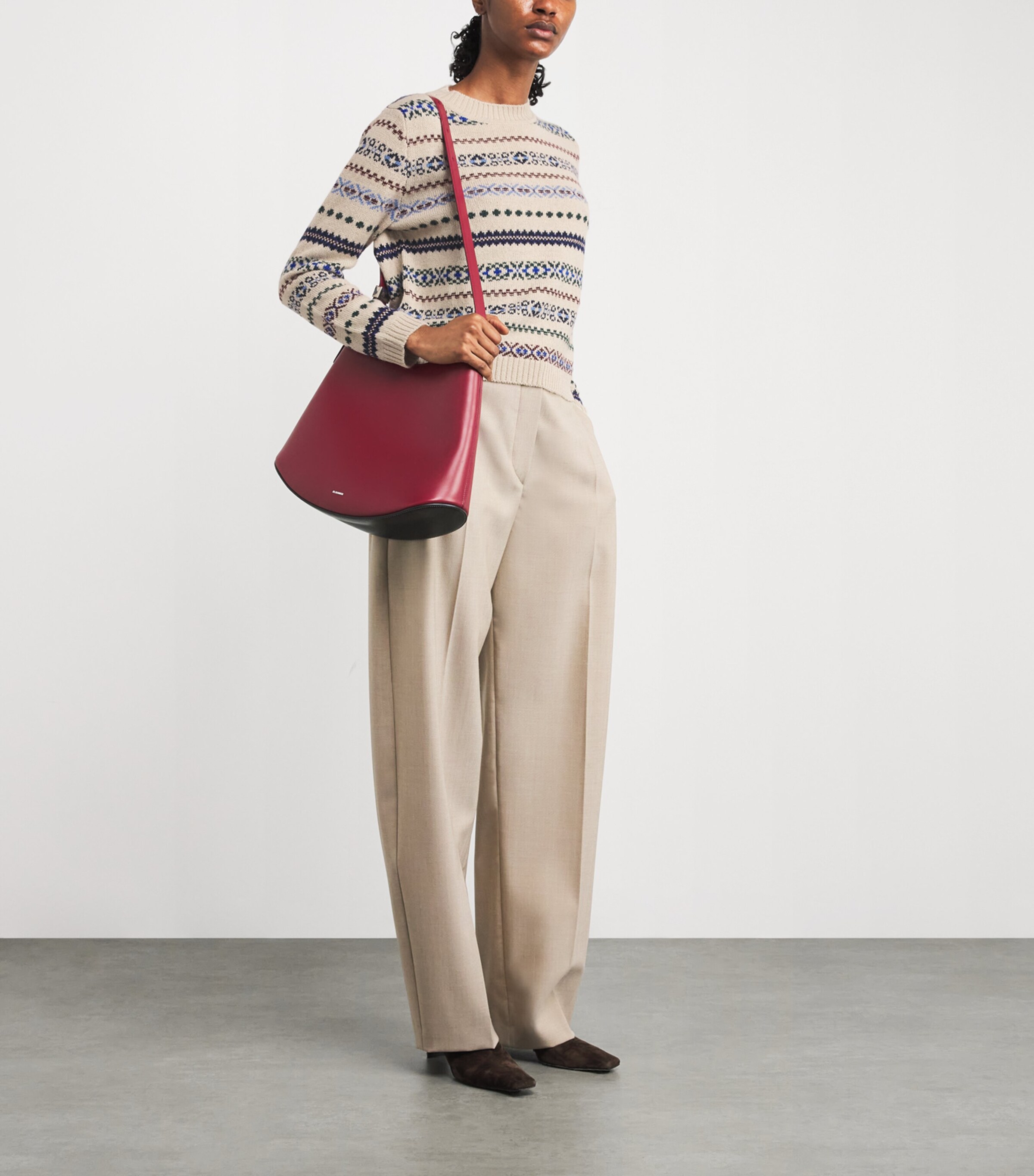 Wool-Alpaca-Blend Jacquard Sweater ECRU Image 2