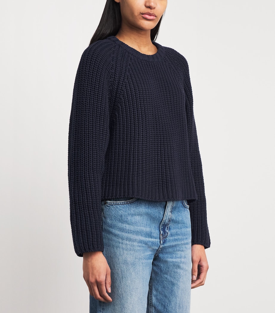 ME+EM Womens Organic Cotton Weekend Sweater Navy Image 4