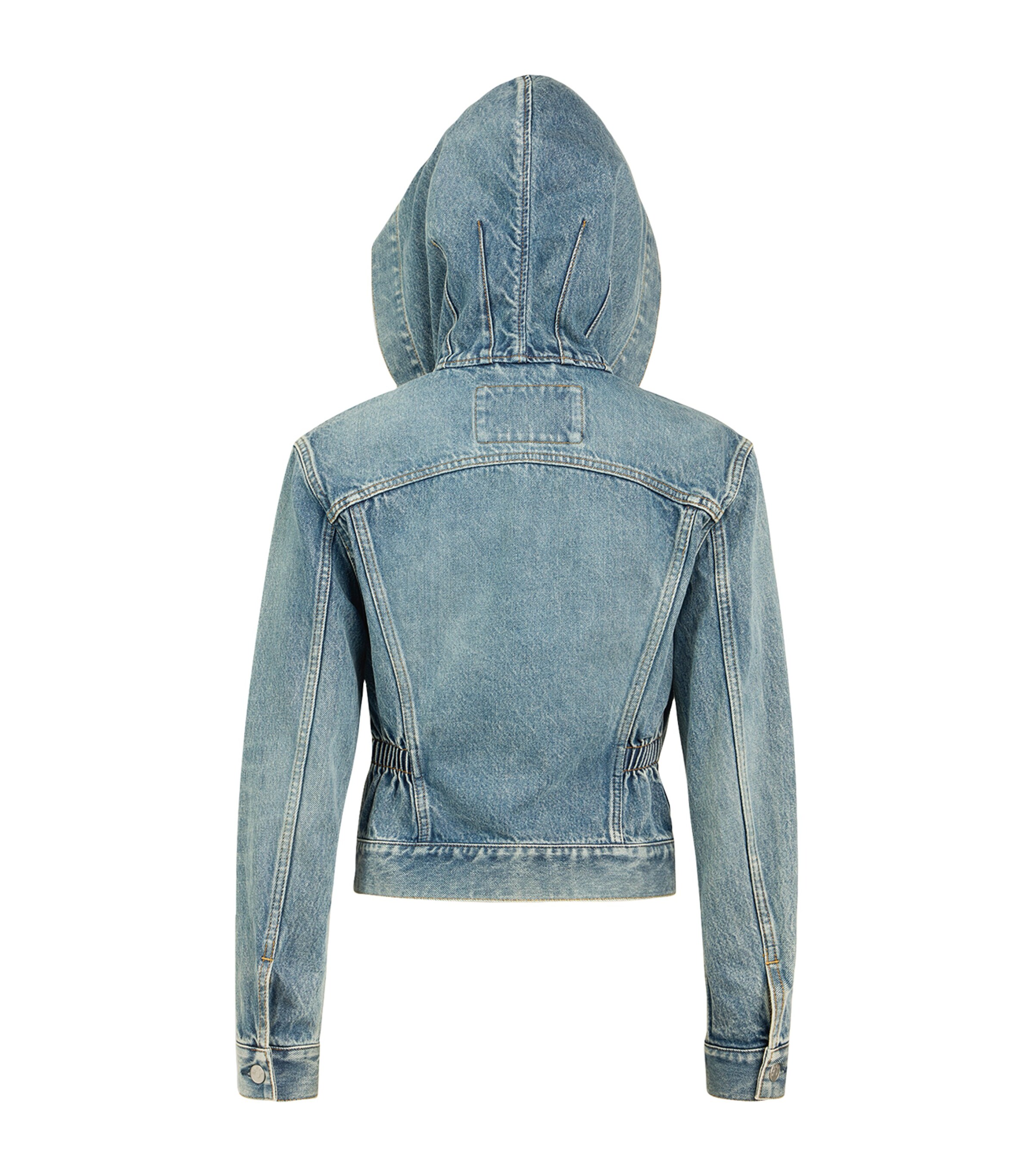 Alaïa Womens Hooded Denim Jacket Faded Blue Image 2