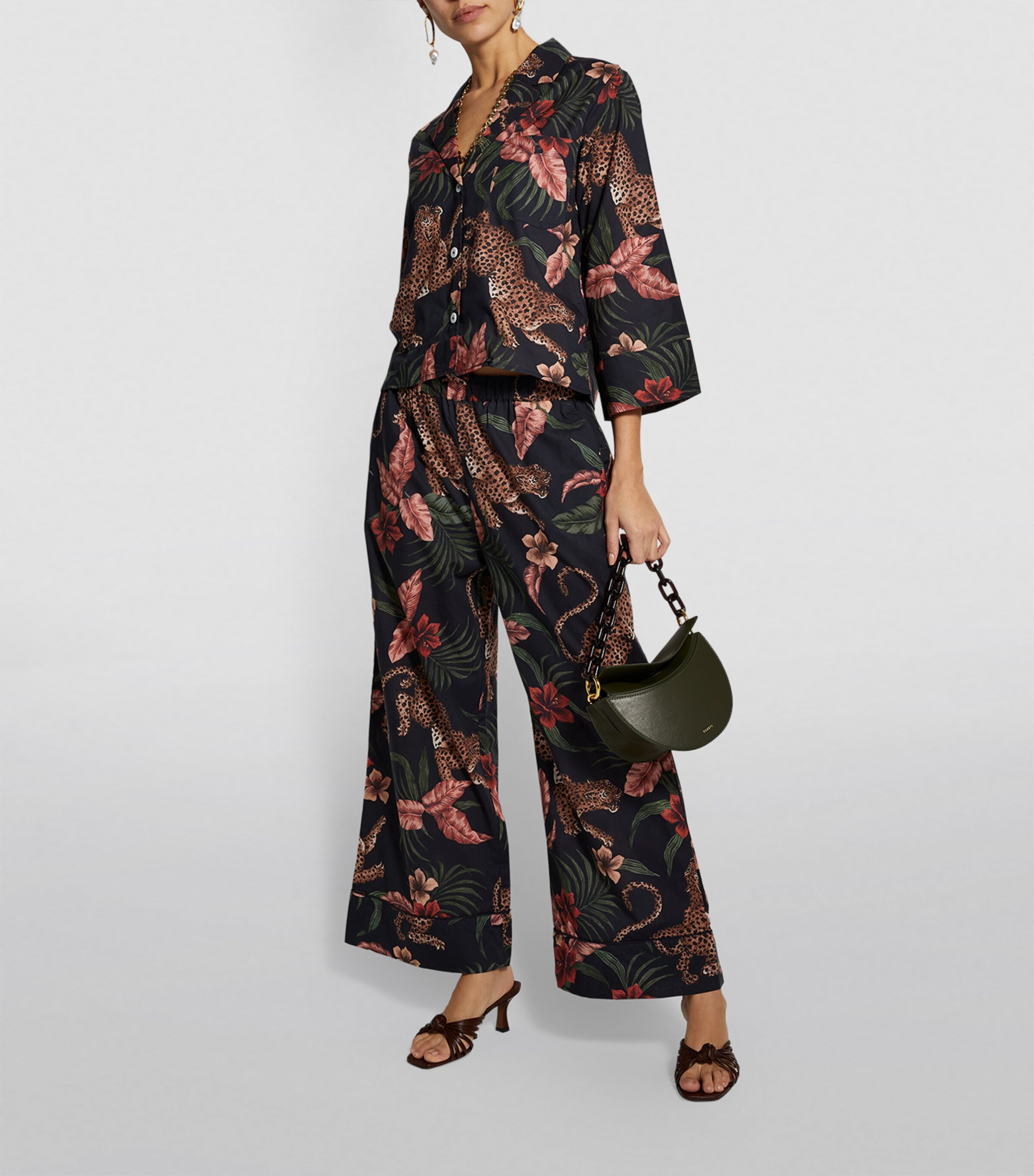 Desmond & Dempsey Womens Soleia Print Pyjama Bottoms Navy Image 2