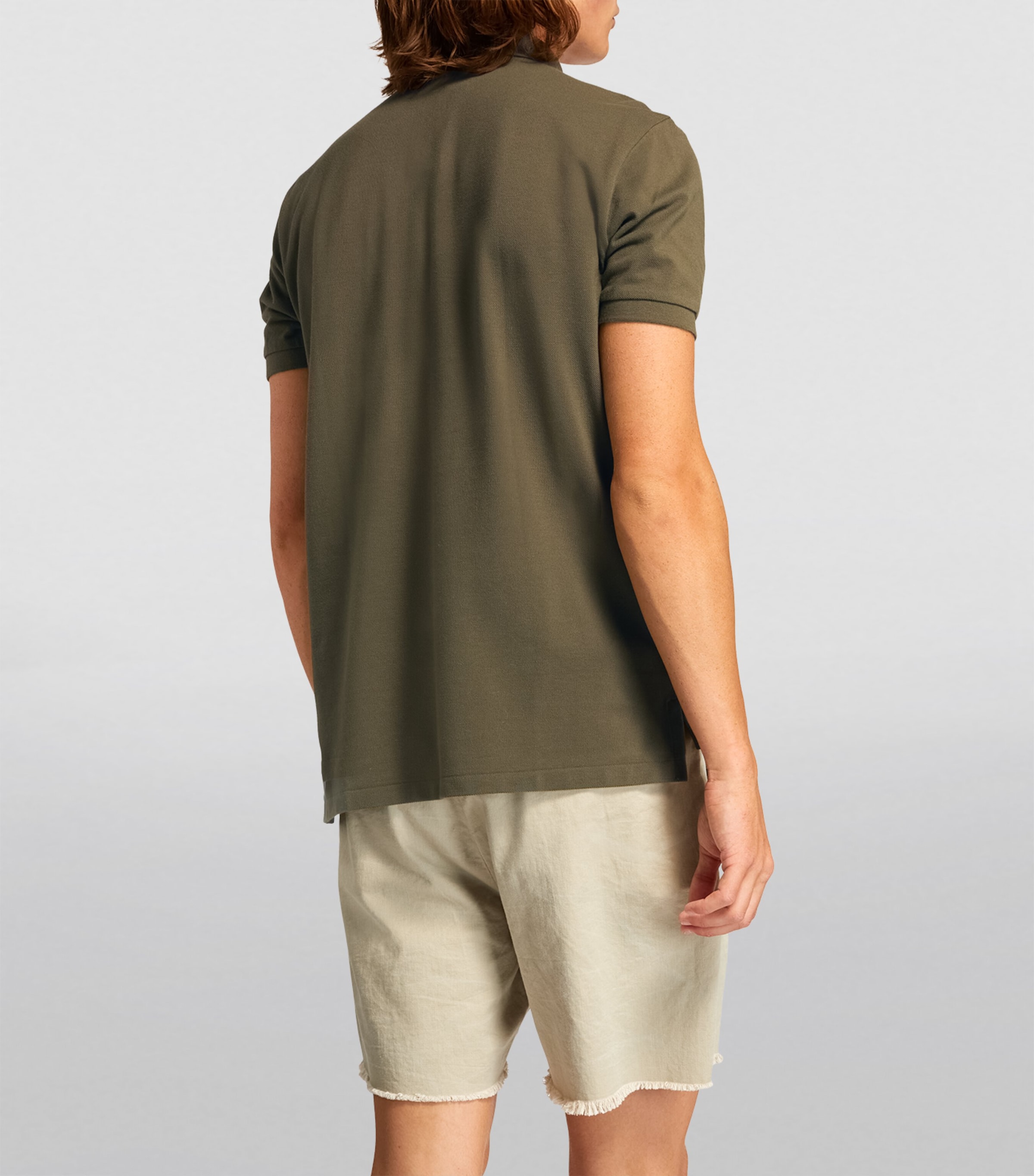 Cotton Mesh Polo Shirt GREEN Image 4