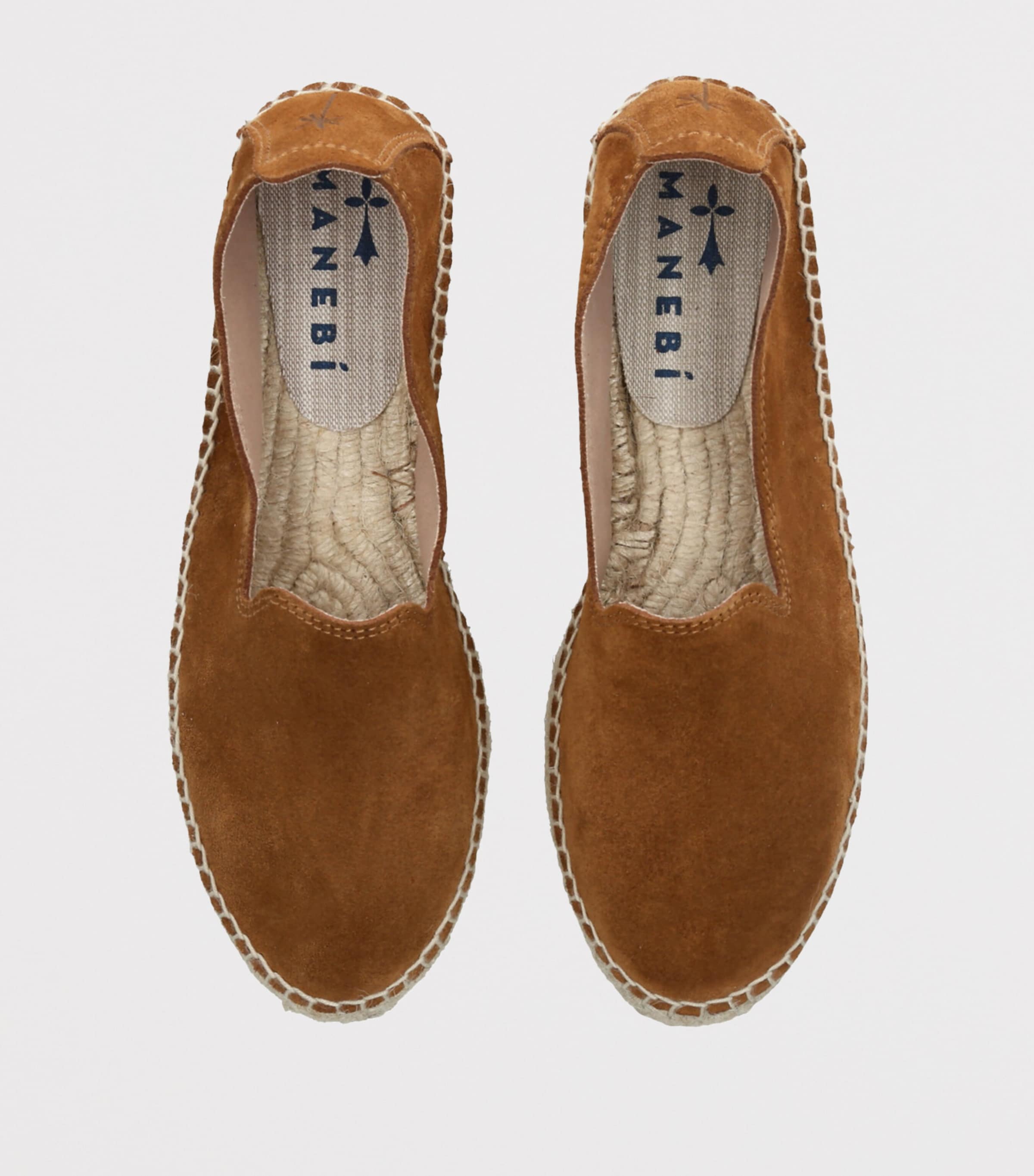 Manebi Suede Hamptons Espadrilles Mid Brown Image 4