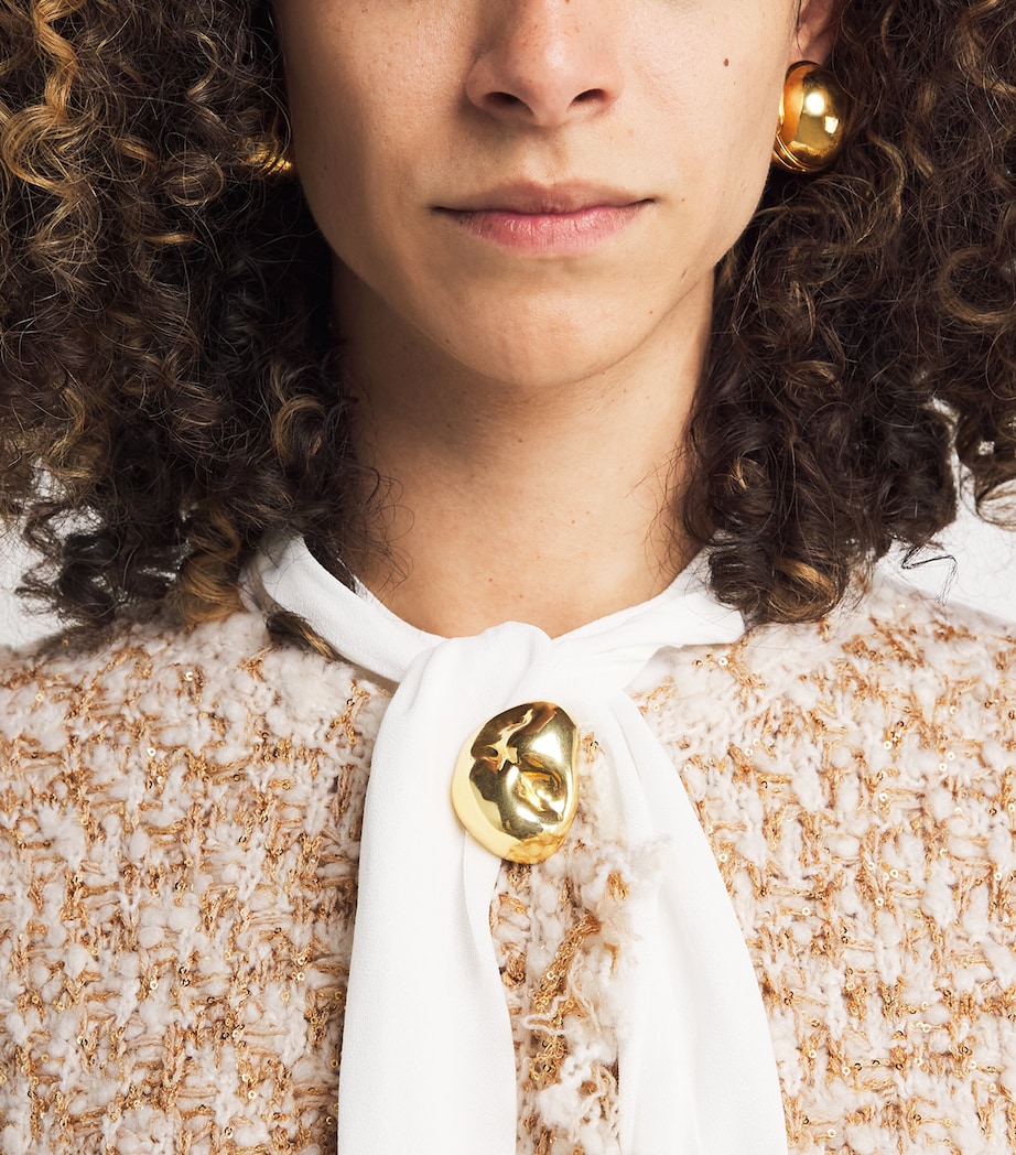 Sequin Tweed Jacket VR1 RAFIA/ORO Image 7