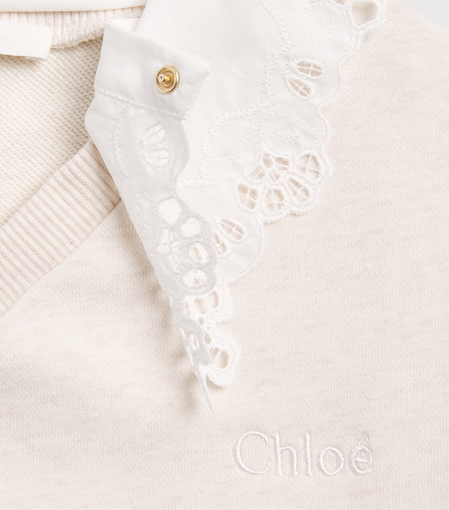 Chloé Kids Collared Sweatshirt (4-14 Years) Cn Ecru Image 2