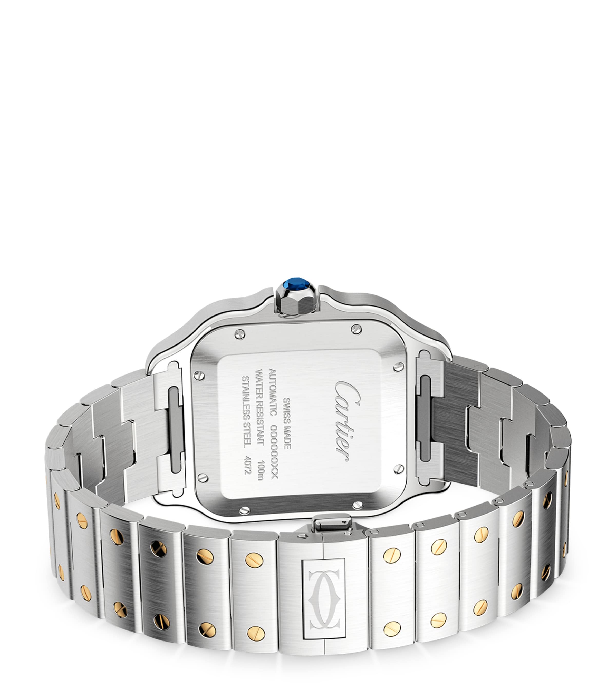 Stainless Steel and Yellow Gold Santos de Cartier Watch 39.8mm WHITE Image 5