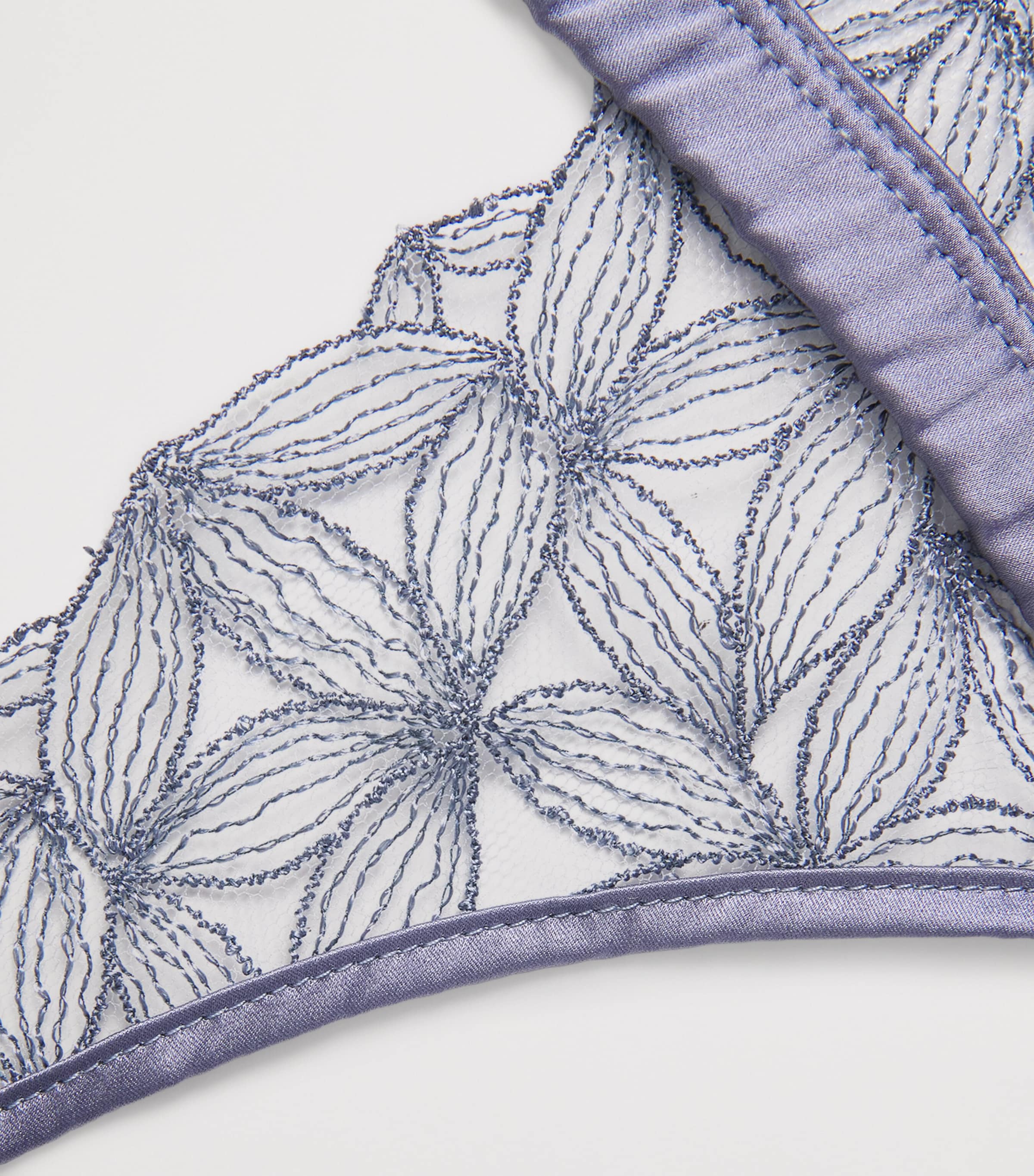 Coco De Mer Womens Lace Halterneck Esme Soft Bra Powder Blue Image 4