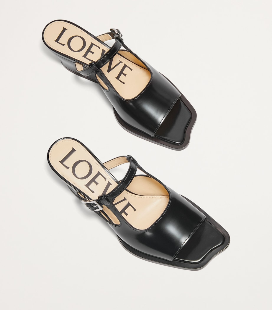 LOEWE Leather Onda Mary Jane Mules 45 Black Image 3