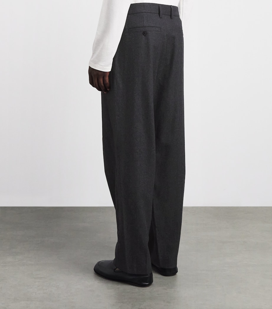 Le 17 Septembre Mens Wool Double-Pleated Trousers Charcoal Image 5