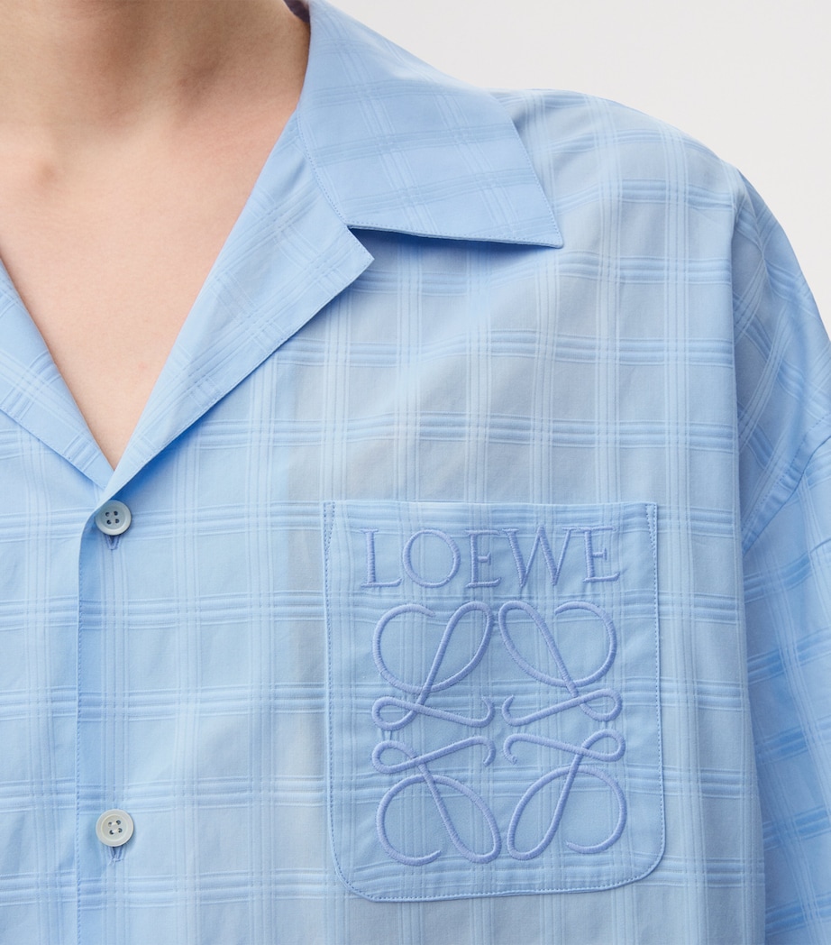 Cotton-Blend Jacquard Anagram Shirt LIGHT BLUE Image 5