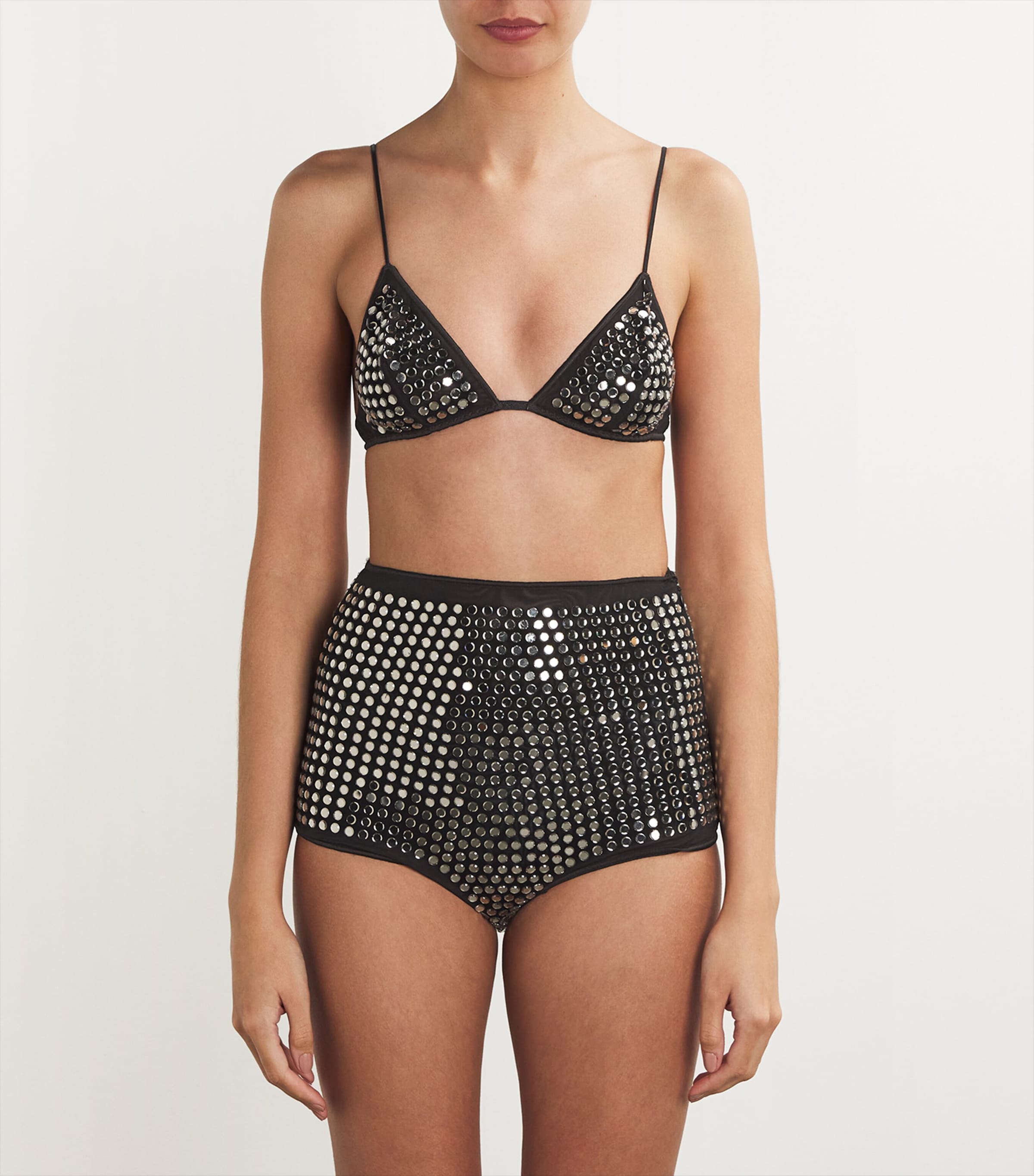 Embellished Triangle Bra BLACK Image 3