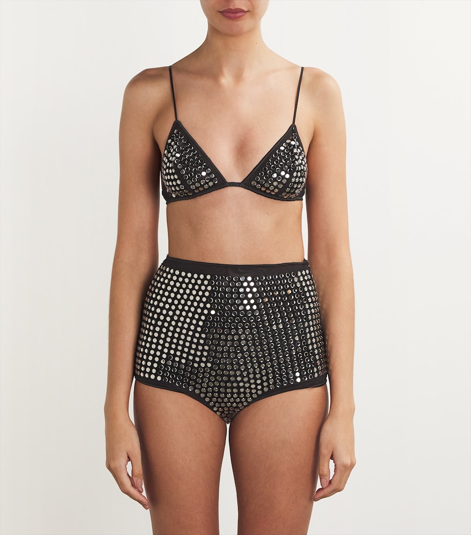 Embellished Triangle Bra BLACK Image 3