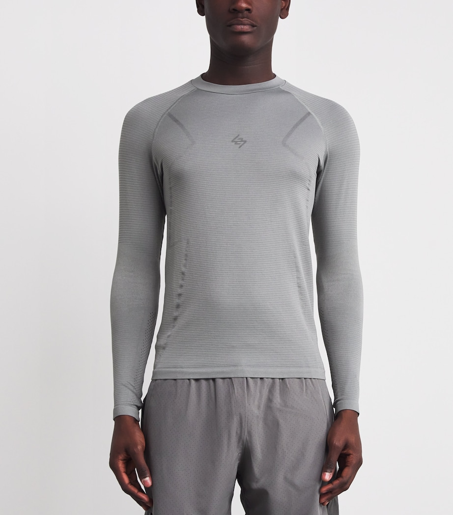 Long-Sleeve Seamless Uprising T-Shirt STEEL Image 3