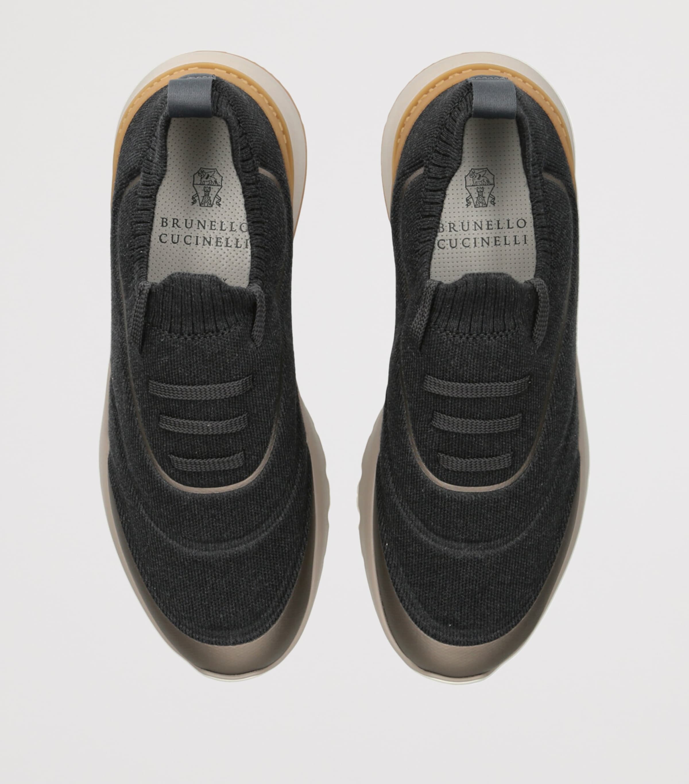 Cotton Knitted Runner Sneakers NAVY Image 4