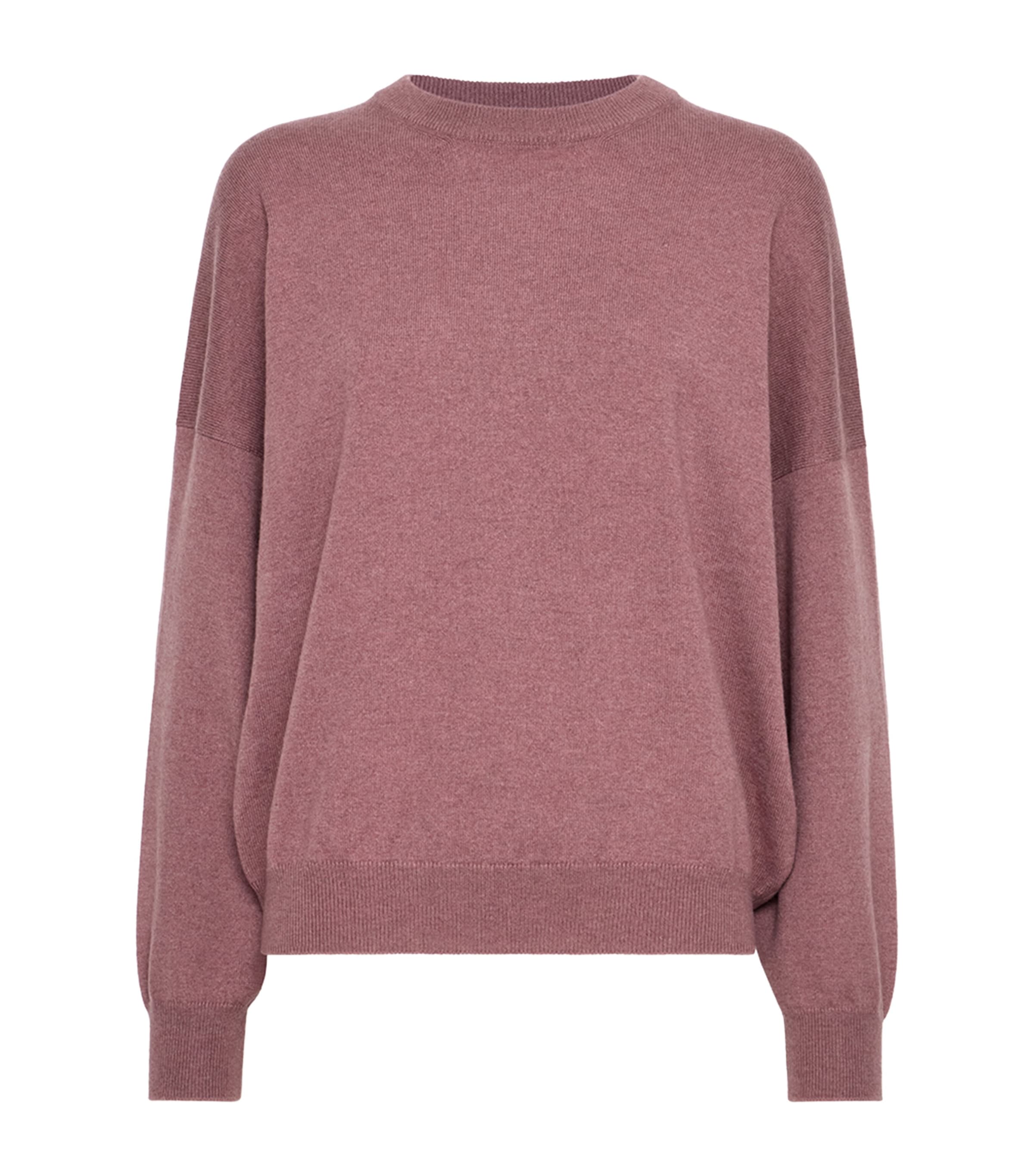 Brunello Cucinelli Womens Cashmere Crew-Neck Sweater Old Rose Image 1