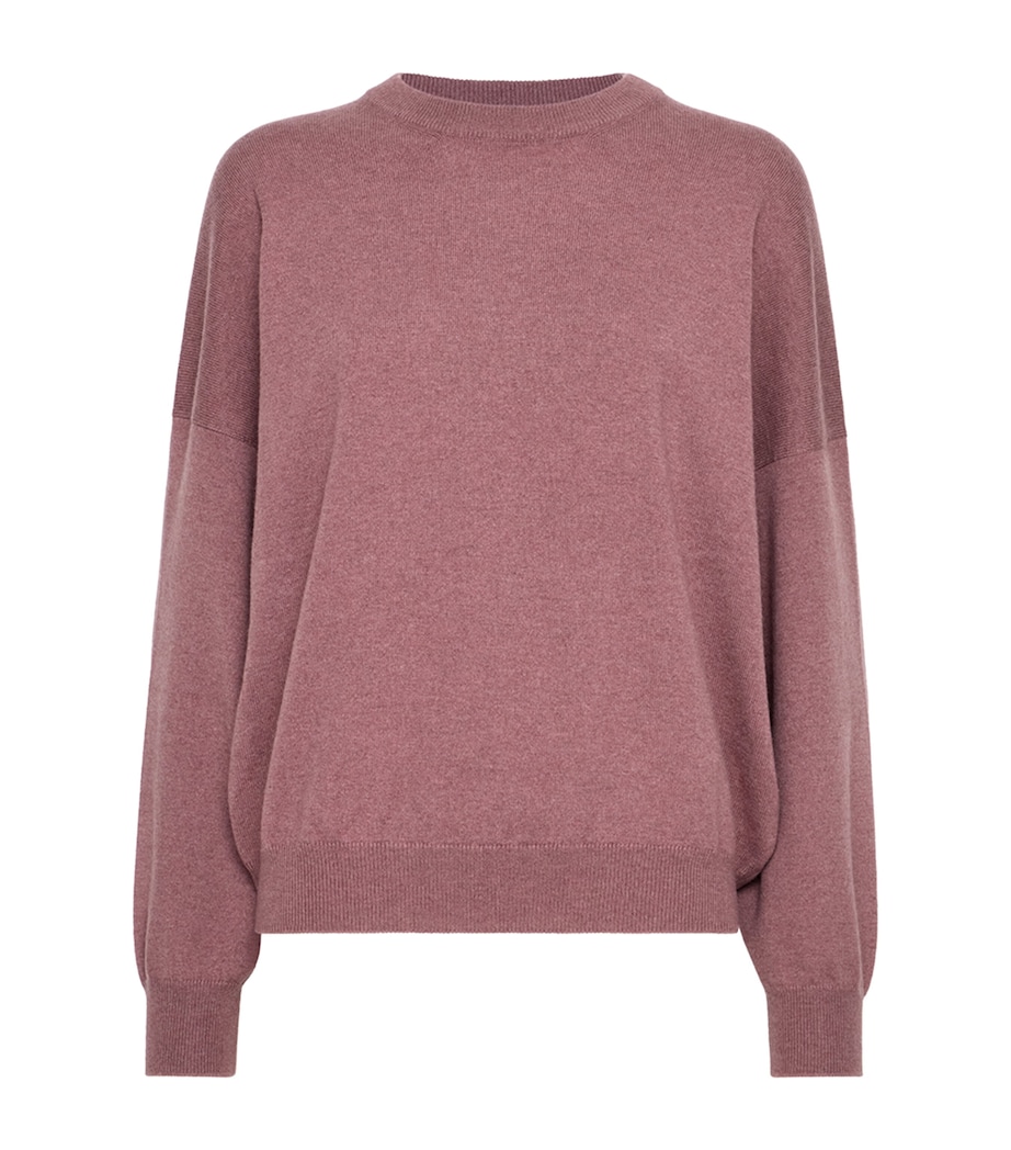 Brunello Cucinelli Womens Cashmere Crew-Neck Sweater Old Rose Image 1