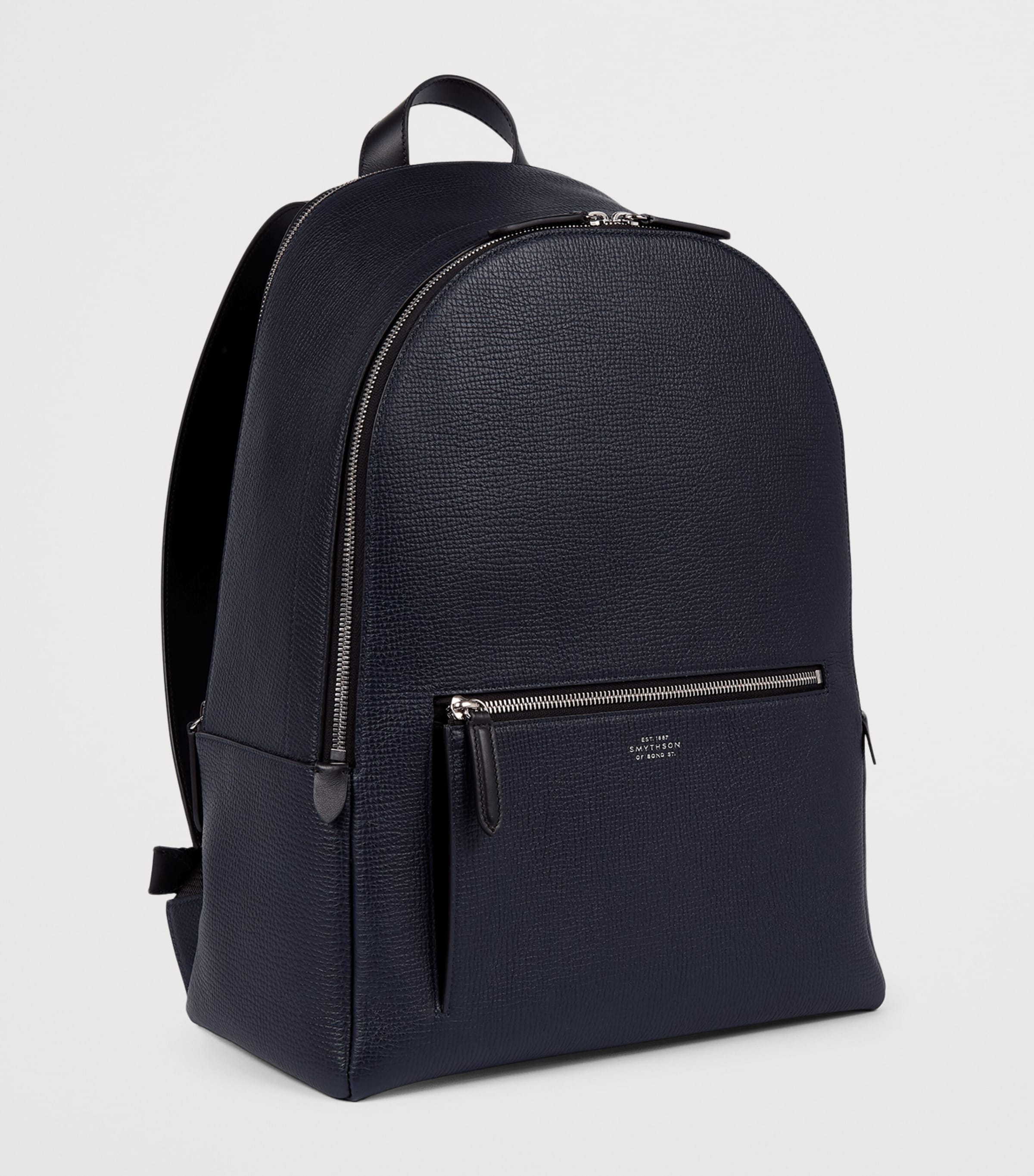 Smythson Leather Ludlow Backpack Navy Image 2