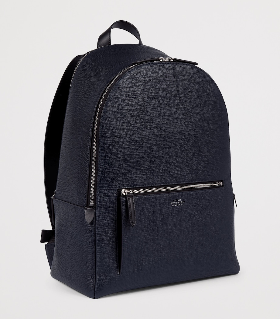Smythson Leather Ludlow Backpack Navy Image 2