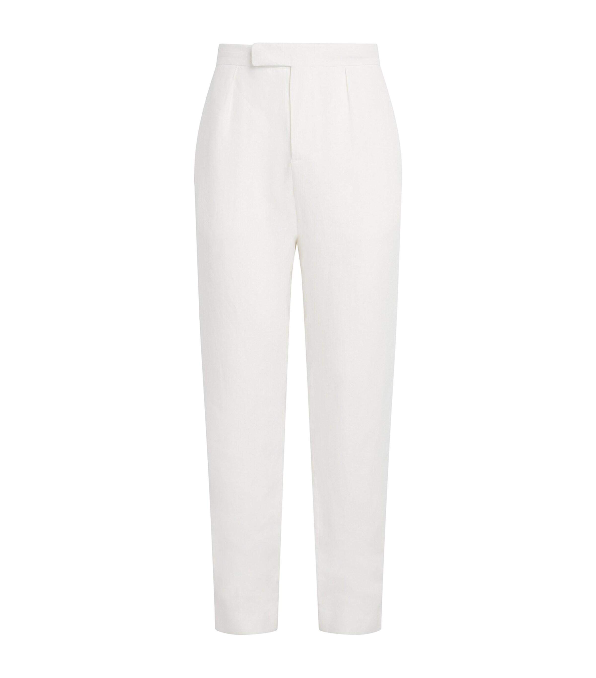 Ralph Lauren Purple Label Mens Linen Davis Trousers Cream Image 1