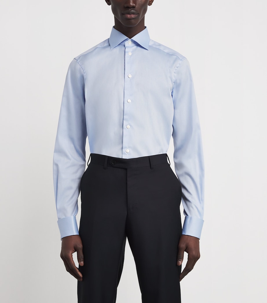Signature Twill Contemporary Fit Shirt BLUE Image 3
