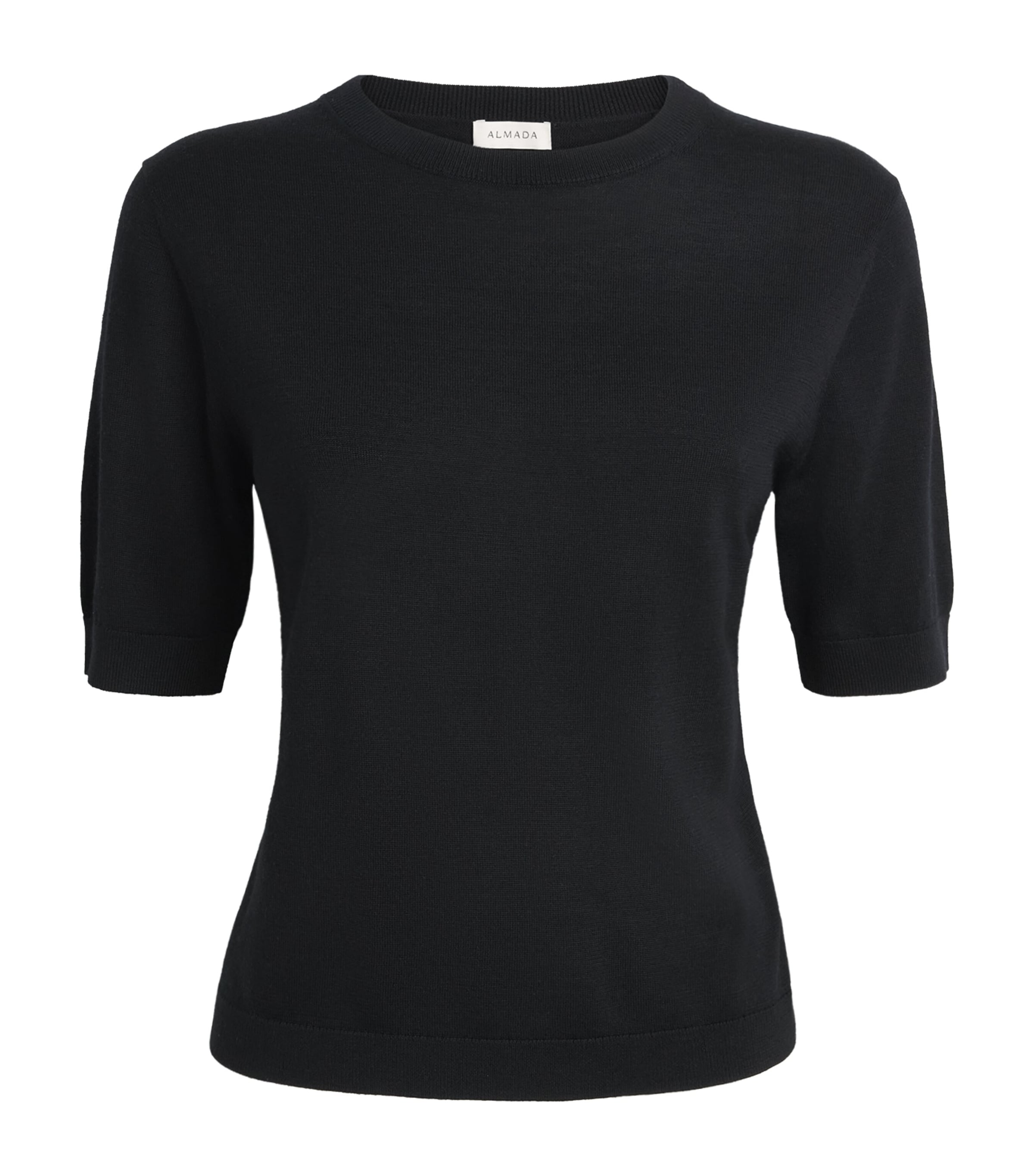 Almada Label Womens Wool-Silk-Cashmere Paloma T-Shirt Black Image 1