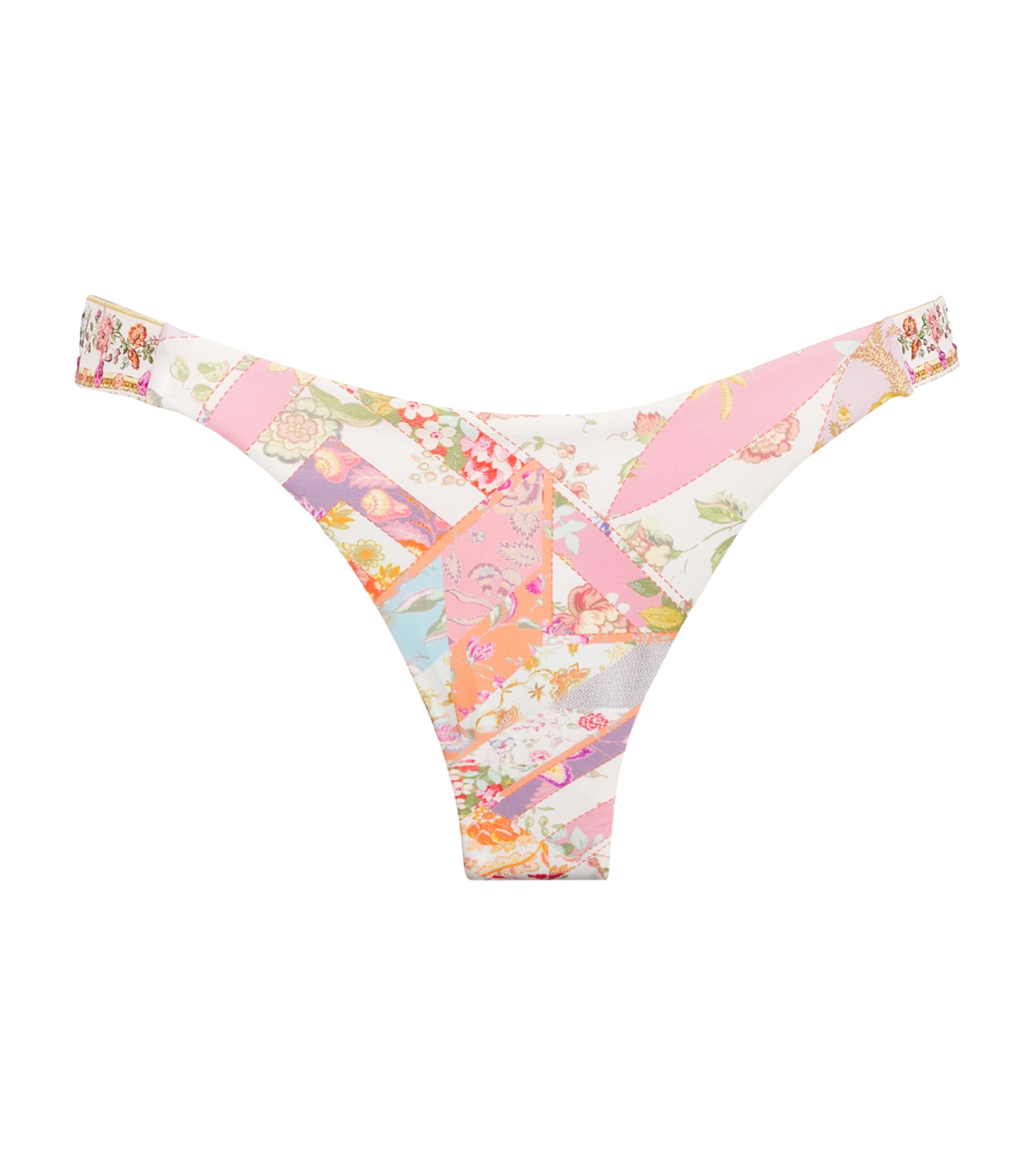 Camilla Floral Crystal-embellished Bikini Bottoms In Multi