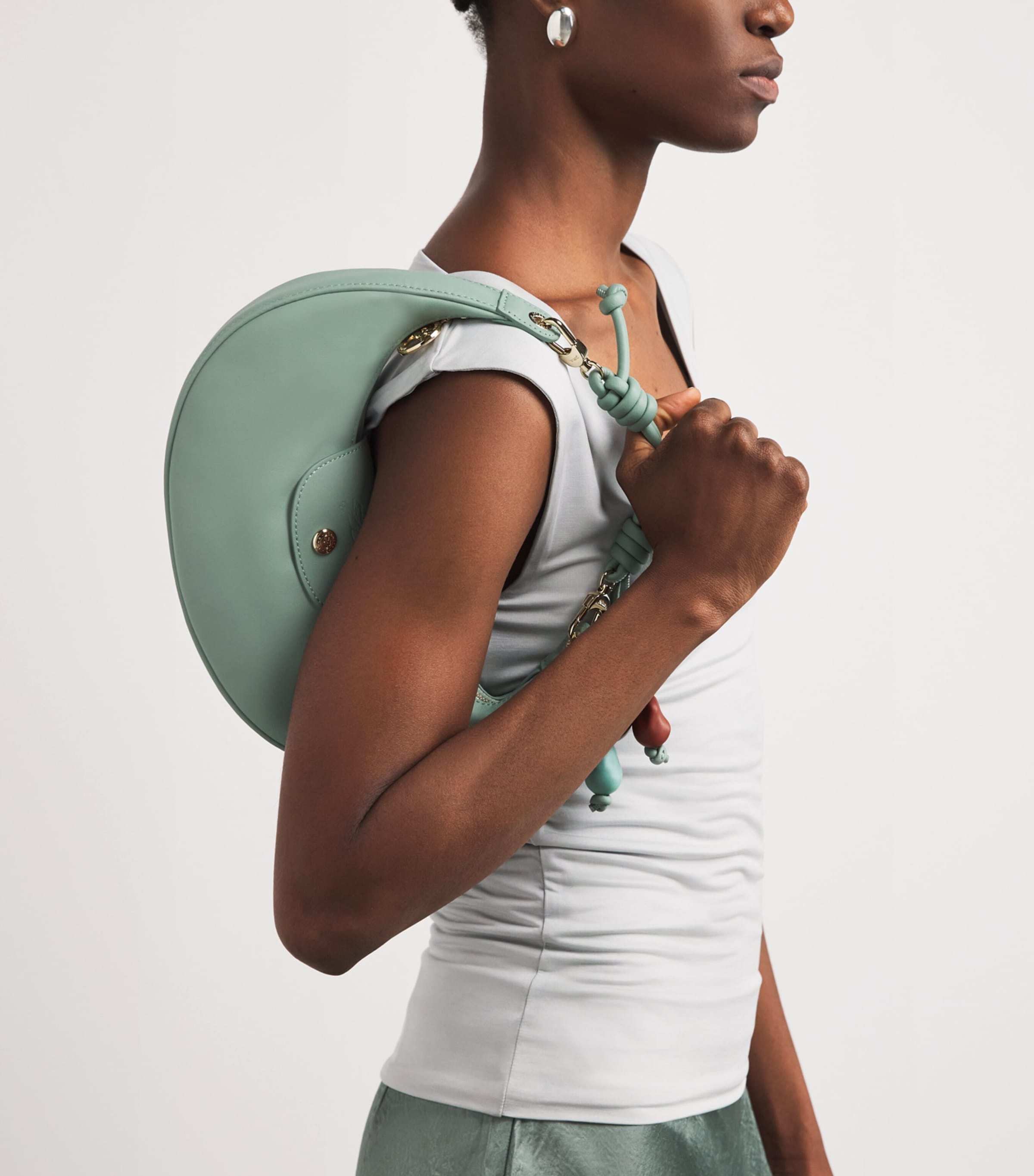 Longchamp Medium Leather Le Pliage Xtra Shoulder Bag Celadon Image 5