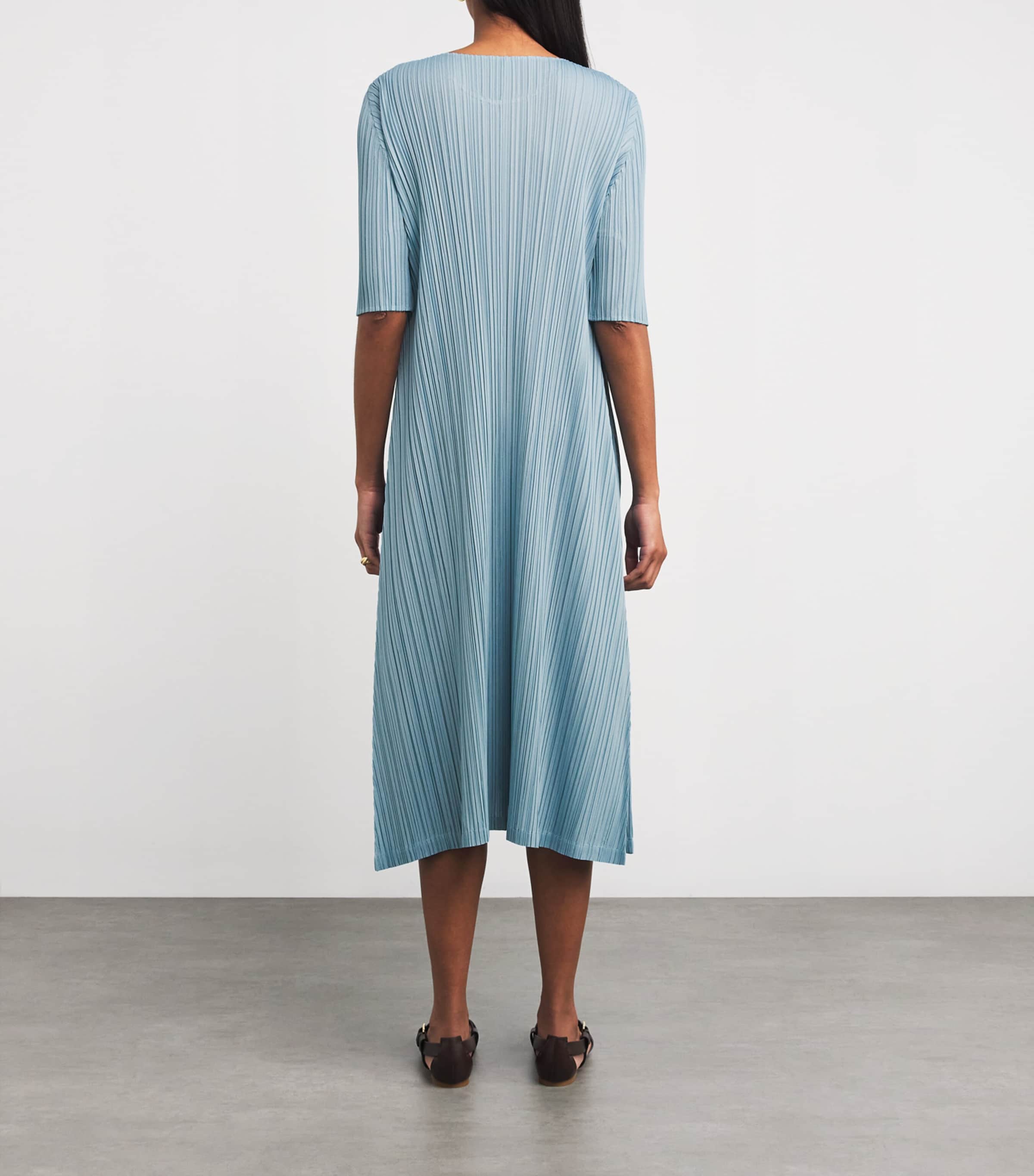 Pleats Please Issey Miyake Grey Mellow Pleats Midi Dress | Harrods US