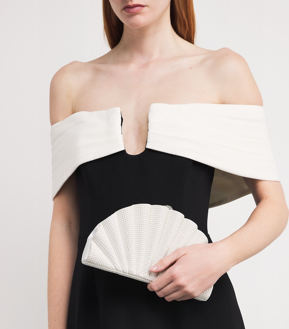 Satin Pearlised Origami Fan Clutch Bag SPEAR Image 5