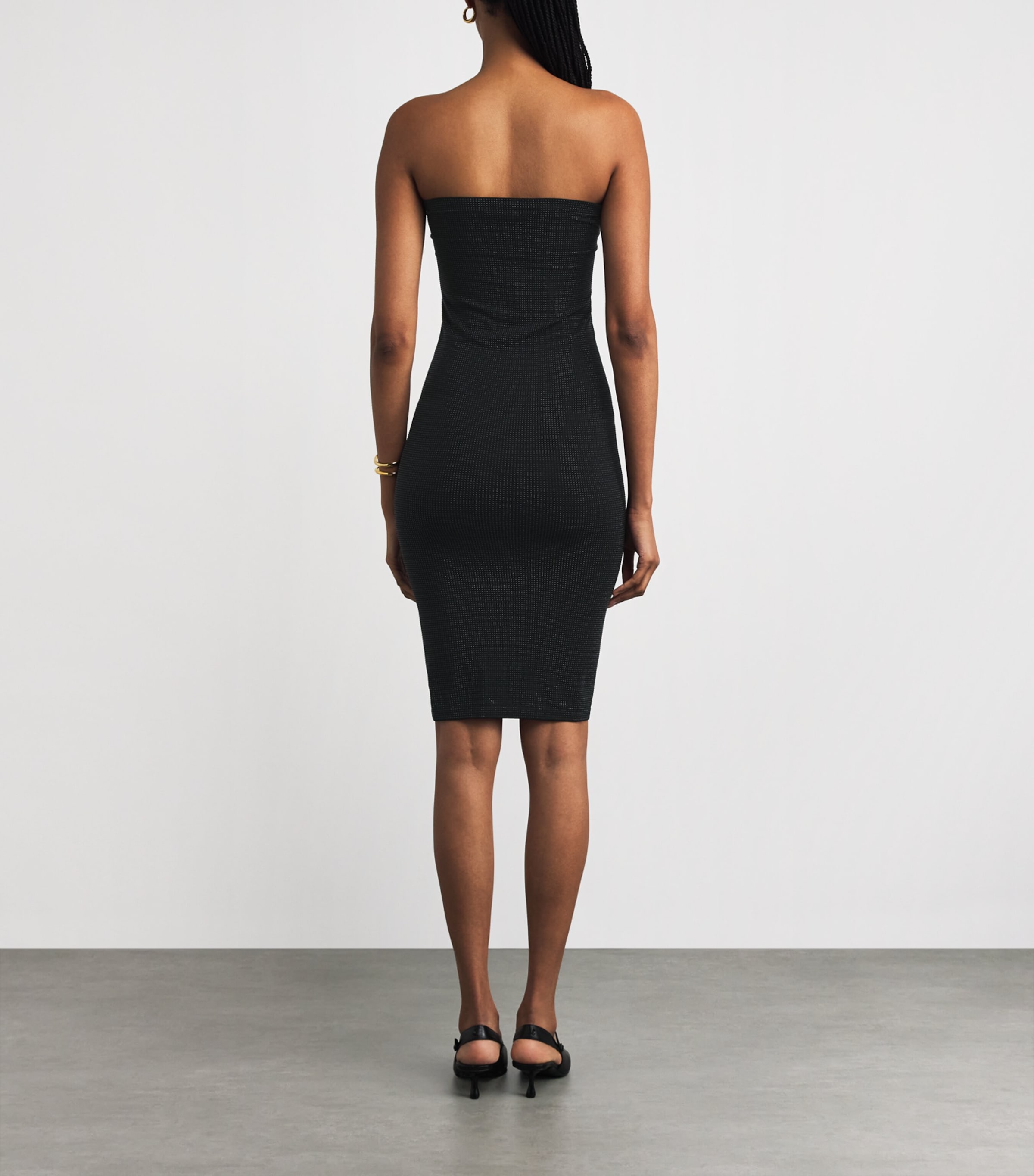 Embellished Liquid Fatal Strapless Dress 8057 LIQUID BLACK Image 3