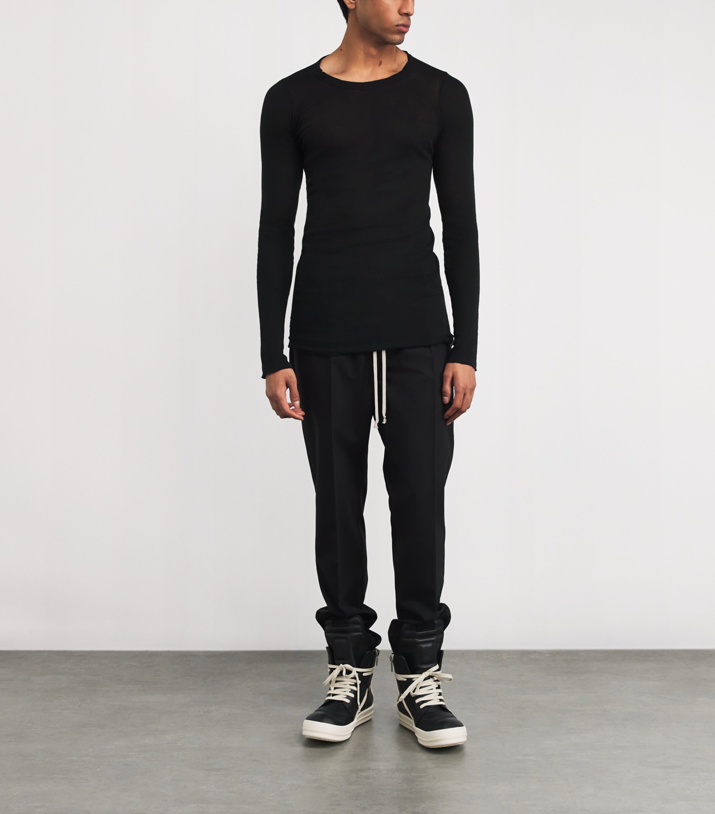 Cotton Jersey Mini Rib T-Shirt BLACK/ 09 Image 2