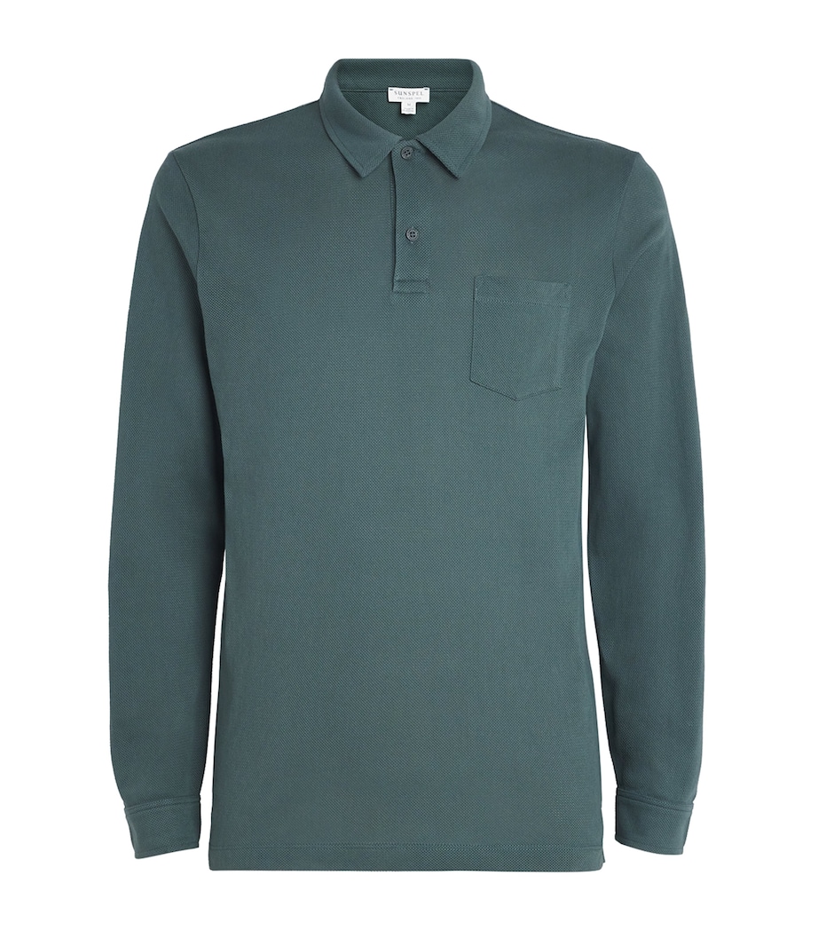 Supima Cotton Riviera Polo Shirt DARK PETROL26 GNIT Image 1