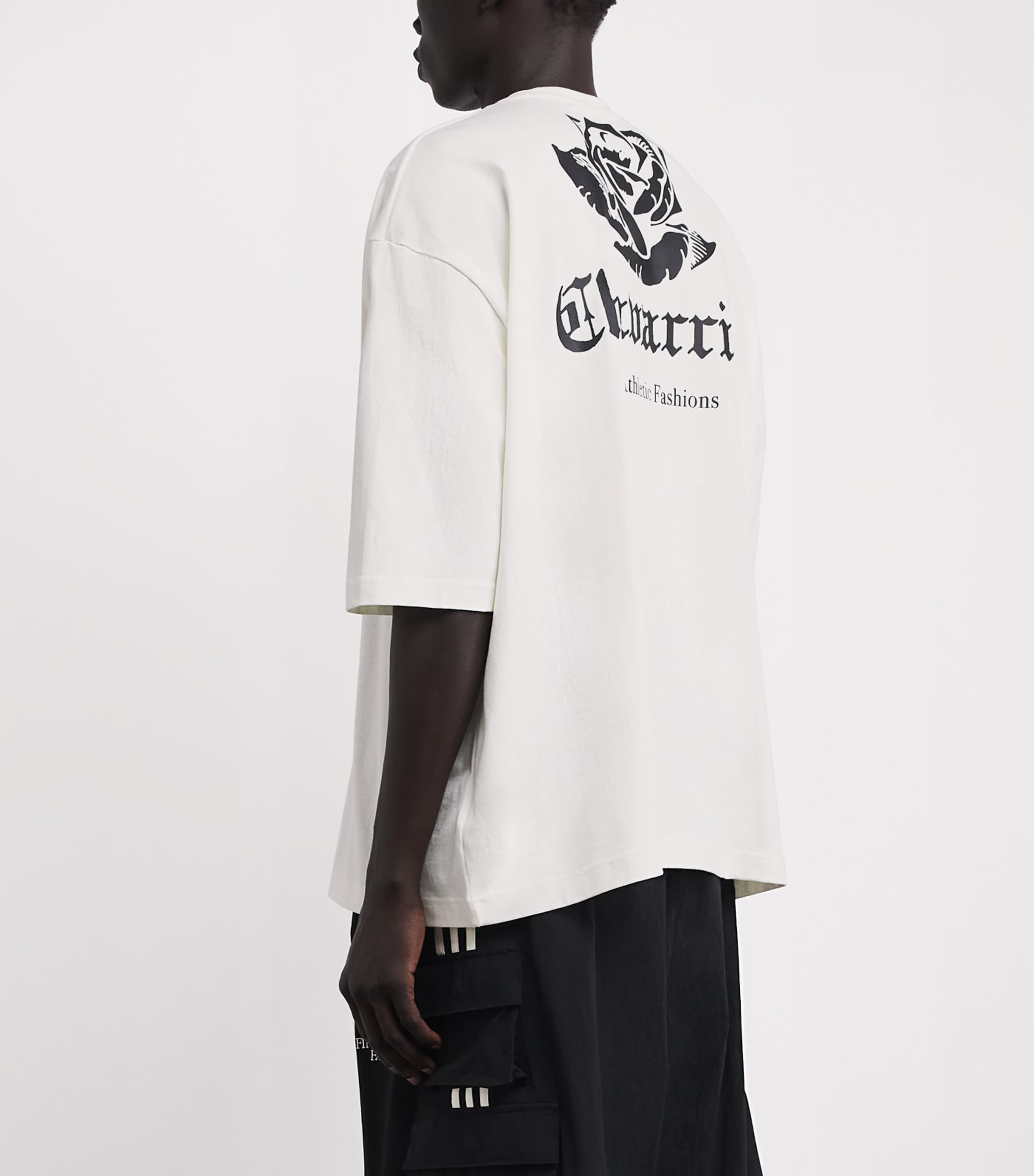 Willy Chavarria Mens x adidas Originals Cotton Logo T-Shirt Off White Image 5