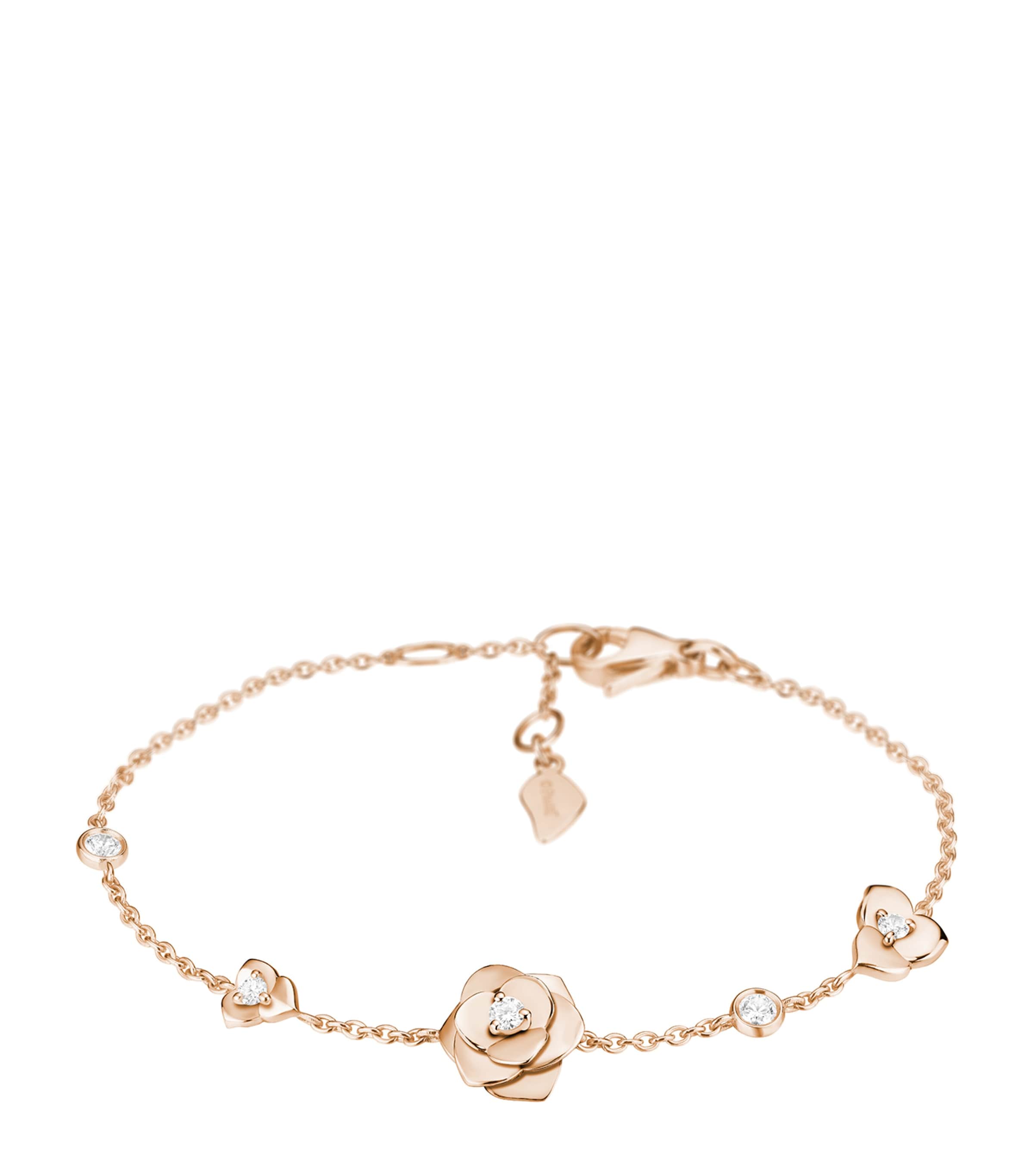 Piaget Rose Gold And Diamond Rose Bracelet In Grey