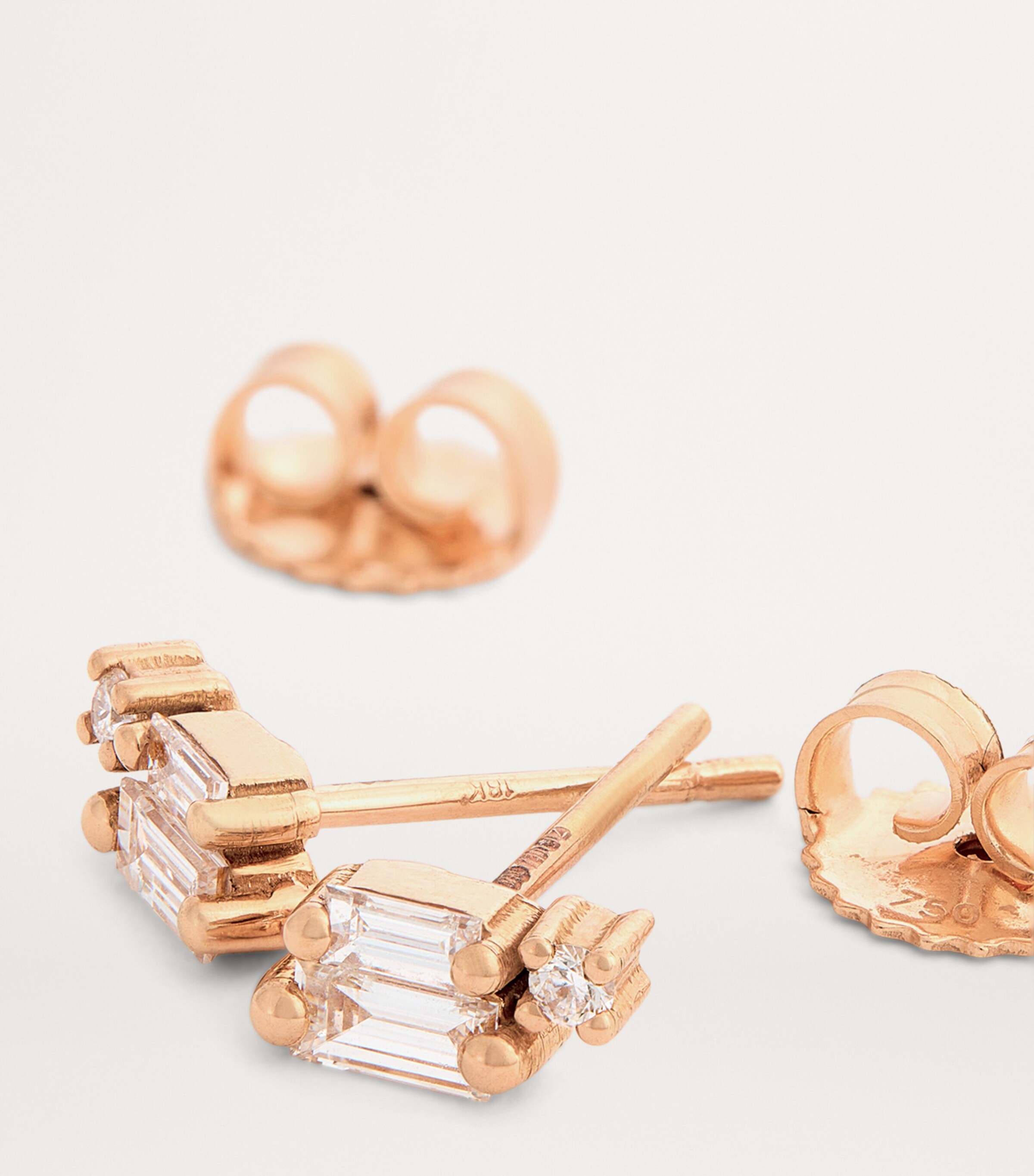 Mini Rose Gold and Diamond Bold Burst Earrings 18K RG/WD Image 8