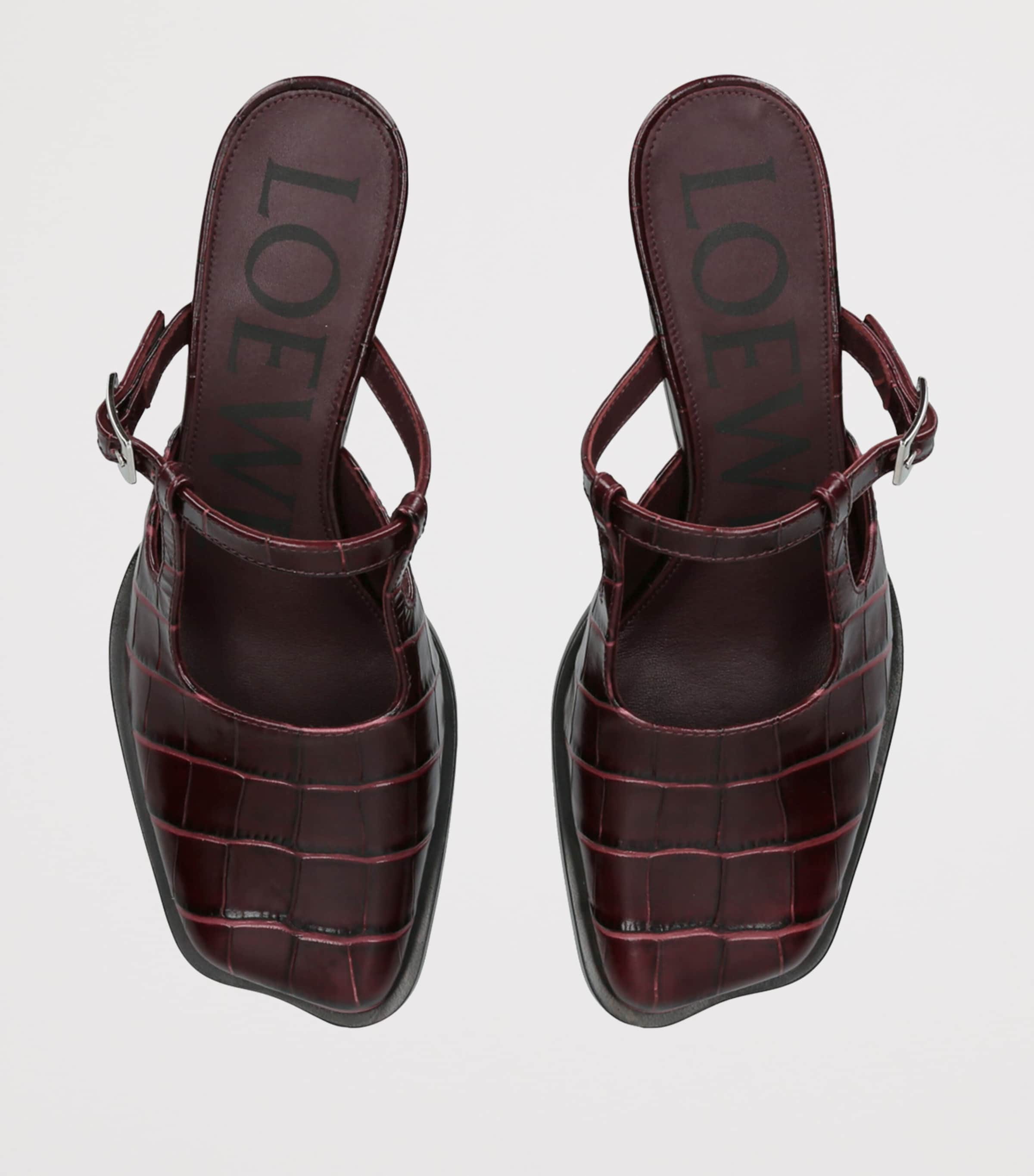 Leather Onda Mary Jane Mules 45 WINE Image 4