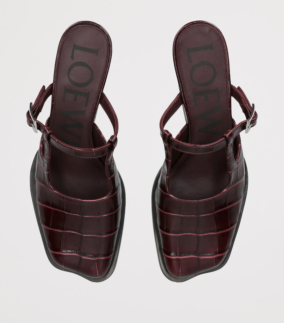Leather Onda Mary Jane Mules 45 WINE Image 4
