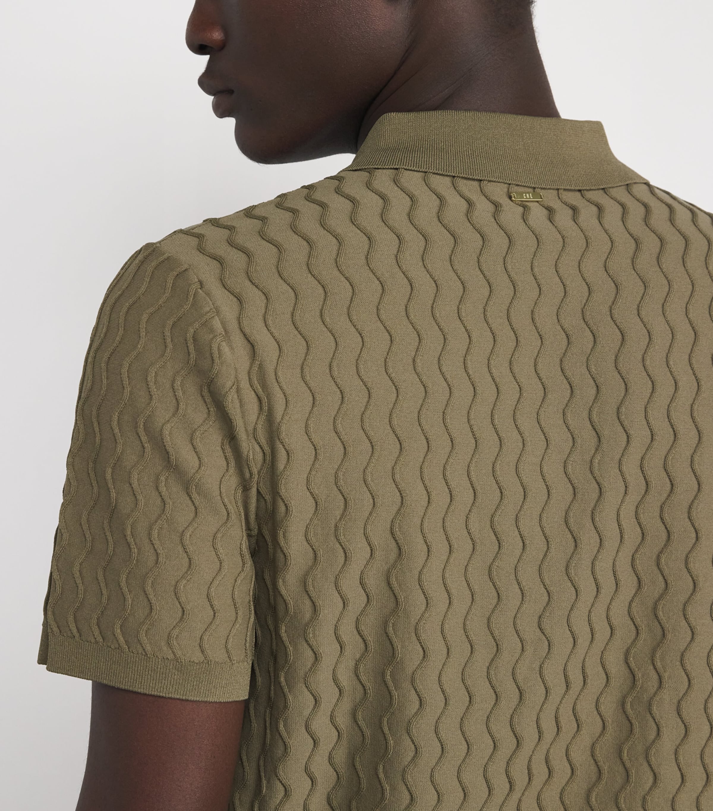 CHÉ Mens Cotton Quinn Polo Shirt Khaki Image 6