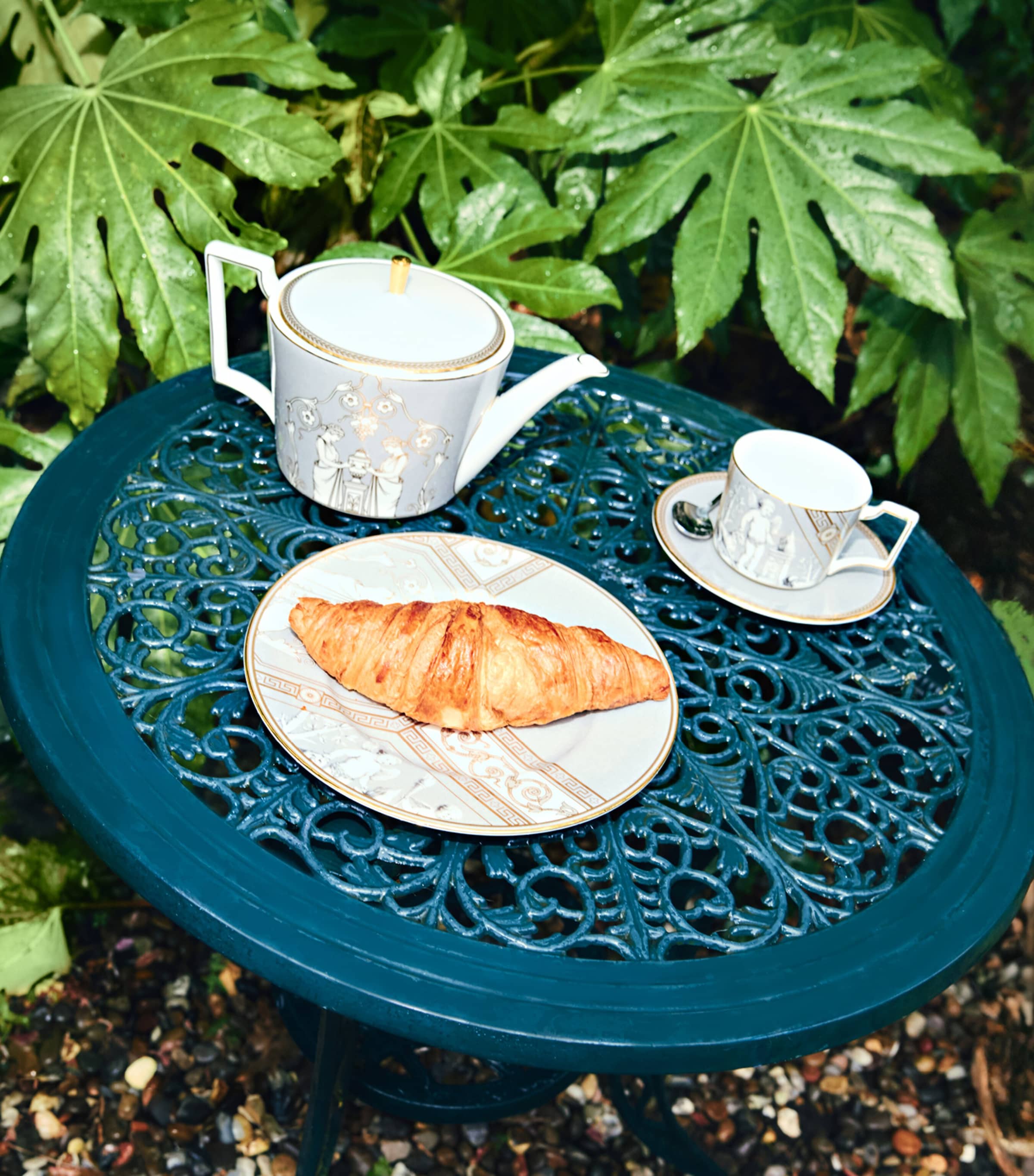 Wedgwood Renaissance Teacup and Saucer Grey Image 2