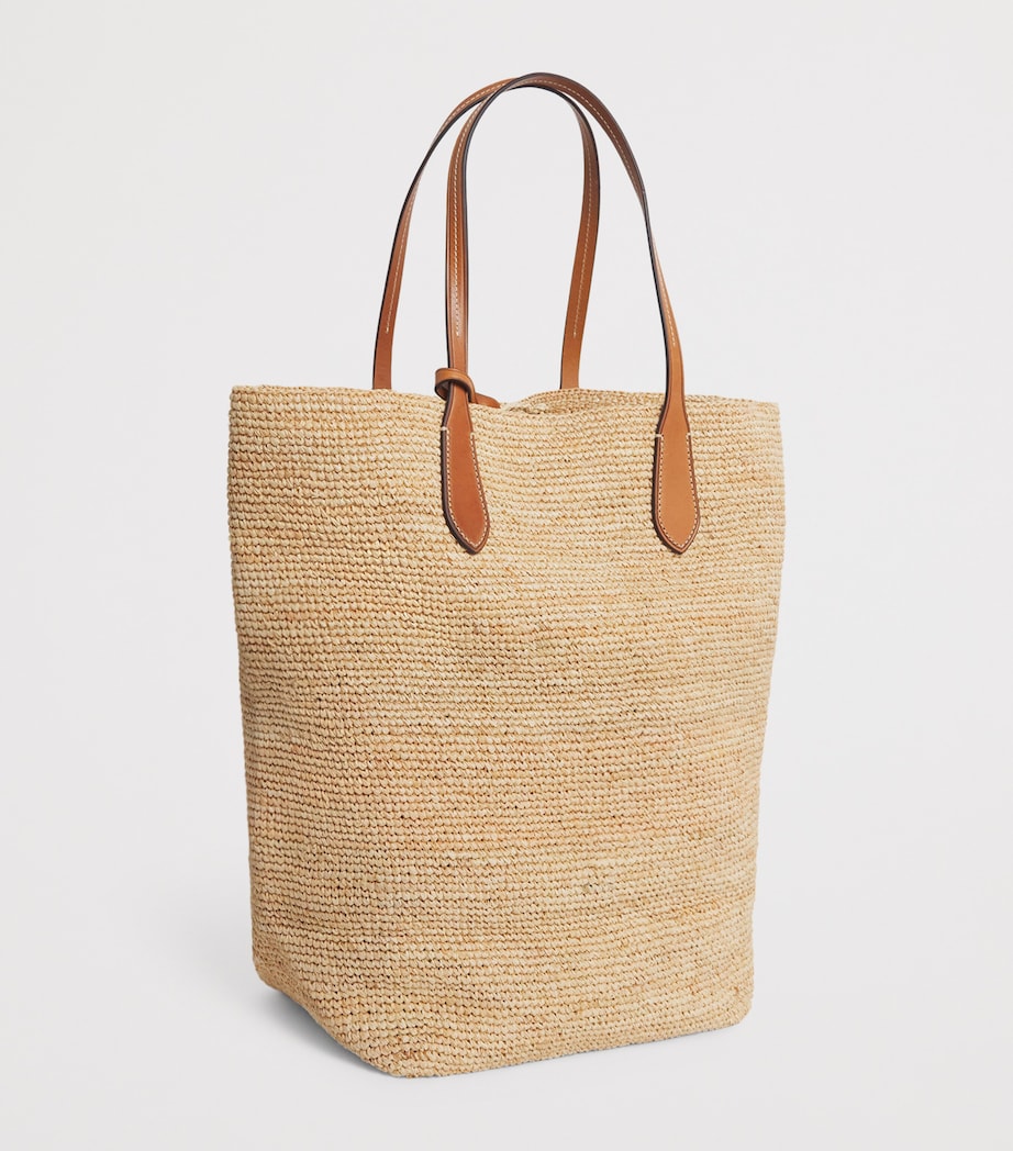 Polo Ralph Lauren Large Raffia Big Pony Tote Bag Natural/cuoio Image 3