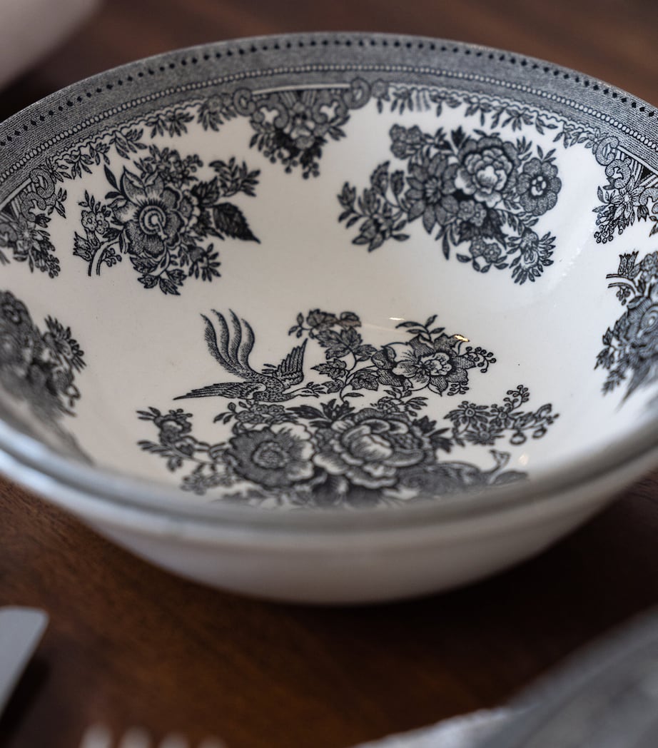 Set of 4 Asiatic Pheasants Cereal Bowls (16cm) BLACK & WHITE Image 3