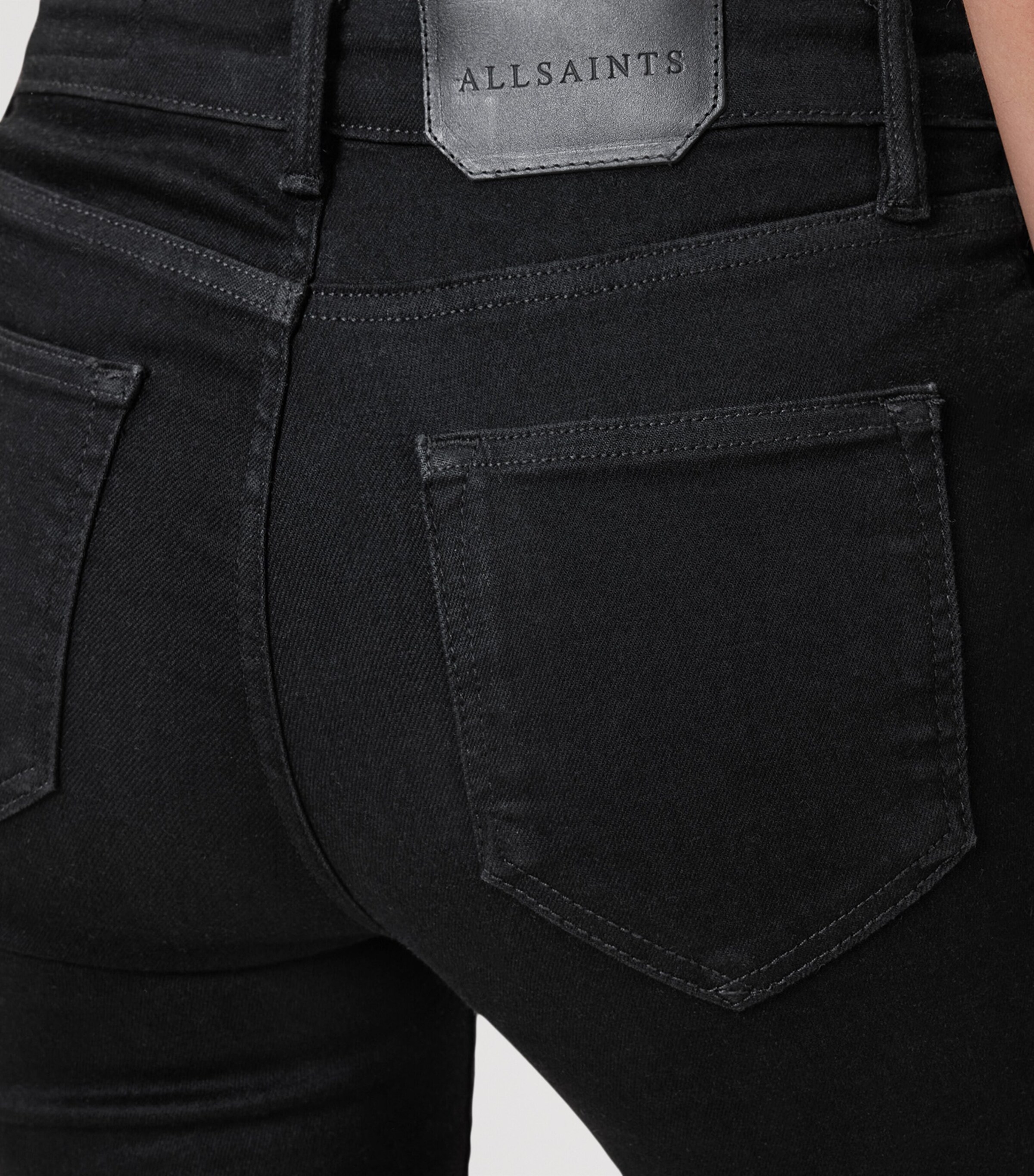 AllSaints Womens Miller Size Me Skinny Jeans Black Image 7