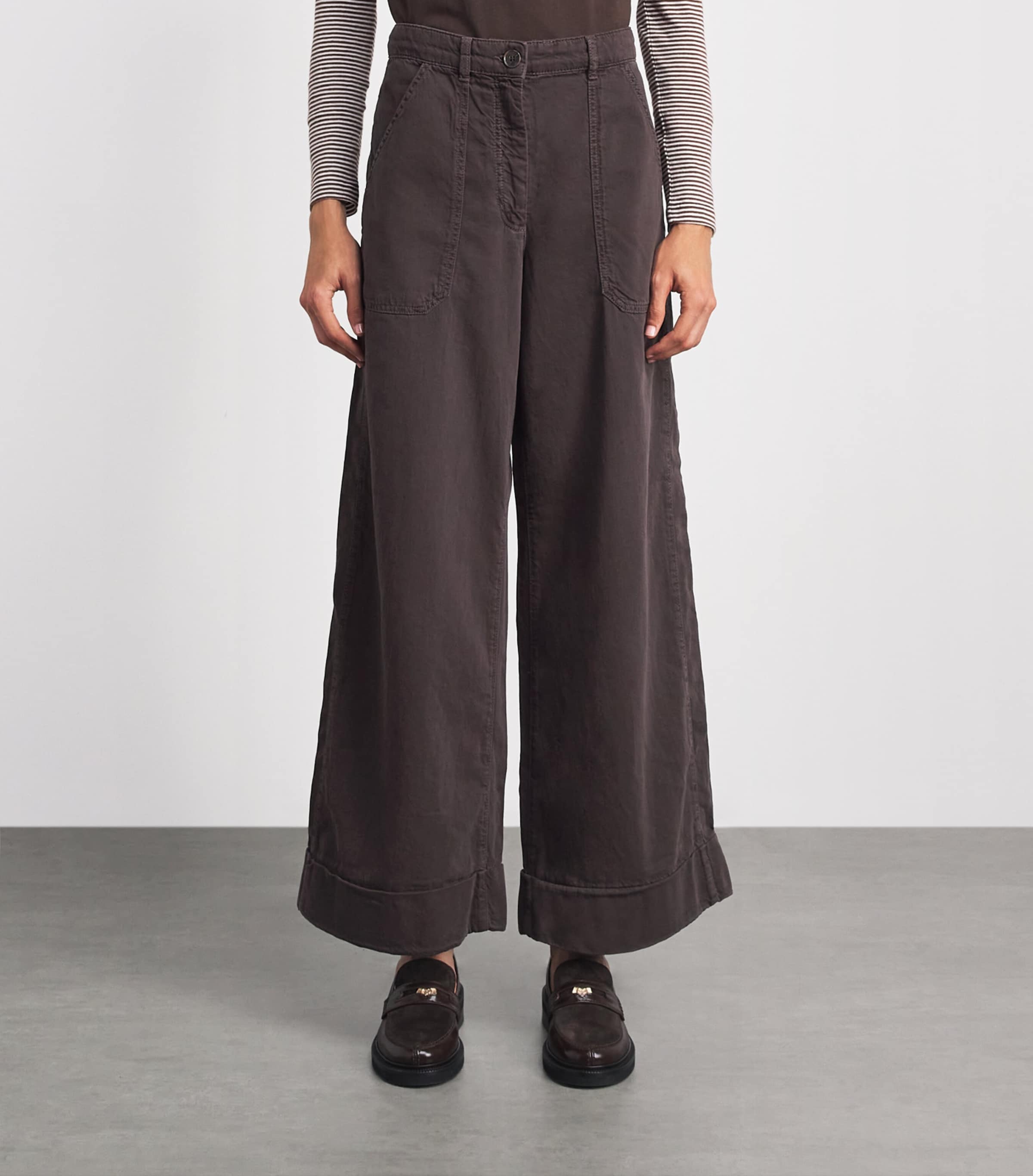 ME+EM Womens Cotton Trainer Grazer Trousers Cocoa Brown Image 4
