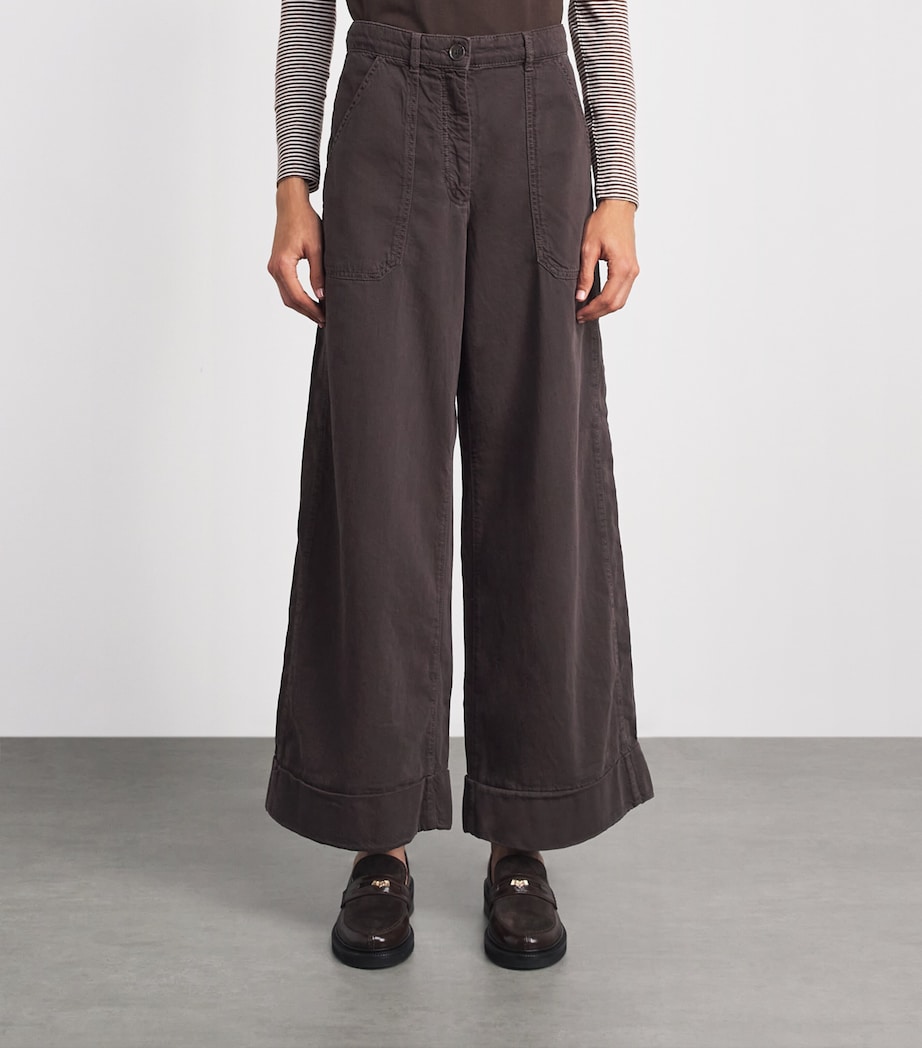 ME+EM Womens Cotton Trainer Grazer Trousers Cocoa Brown Image 4
