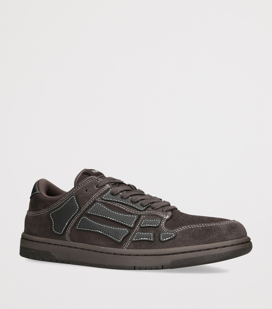 AMIRI Leather-Suede Skel Top Low Sneakers Dark Brown Image 3