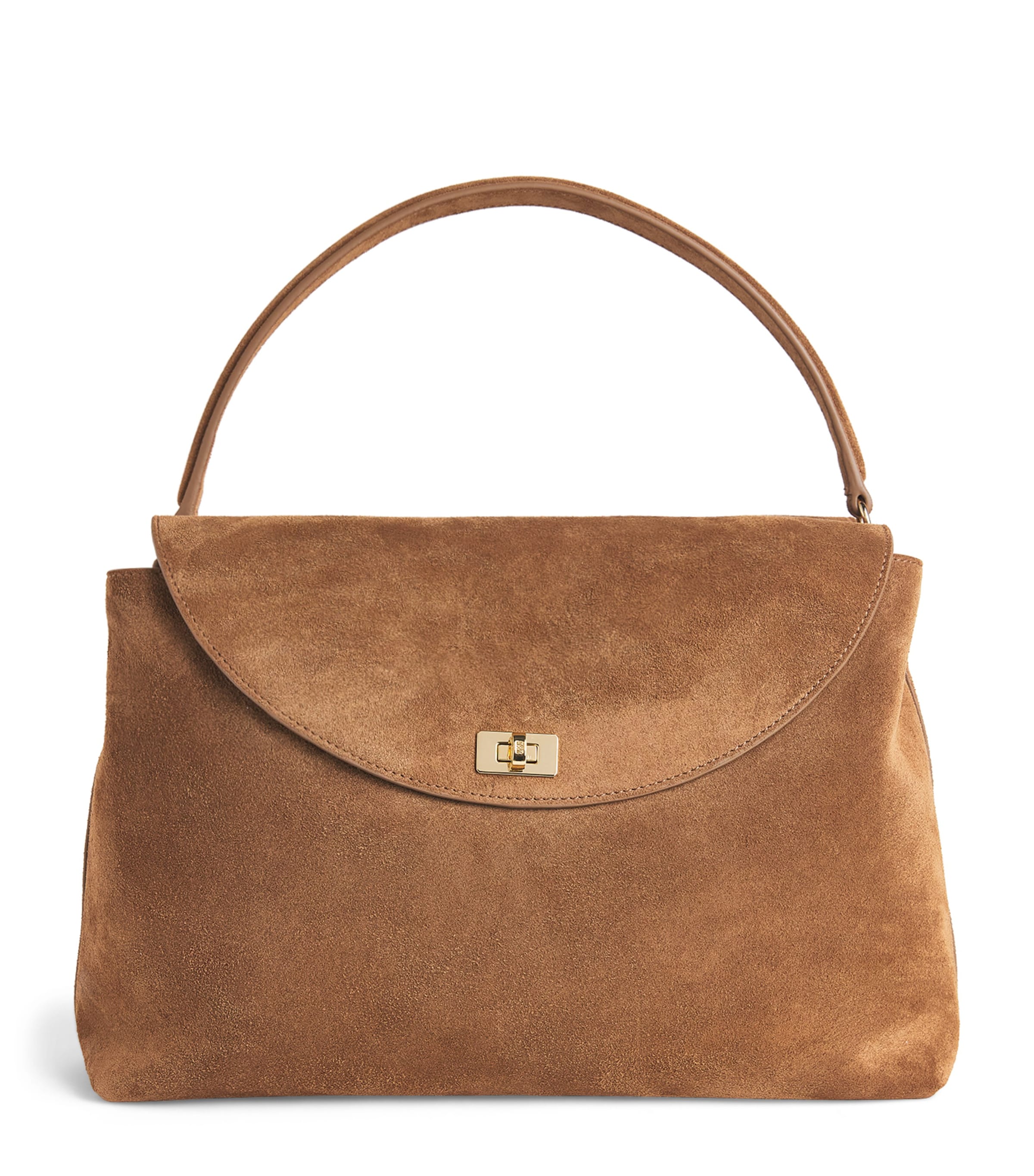 Sandro Paris Suede Le Grand Bazaar Top-Handle Bag Beige Image 1
