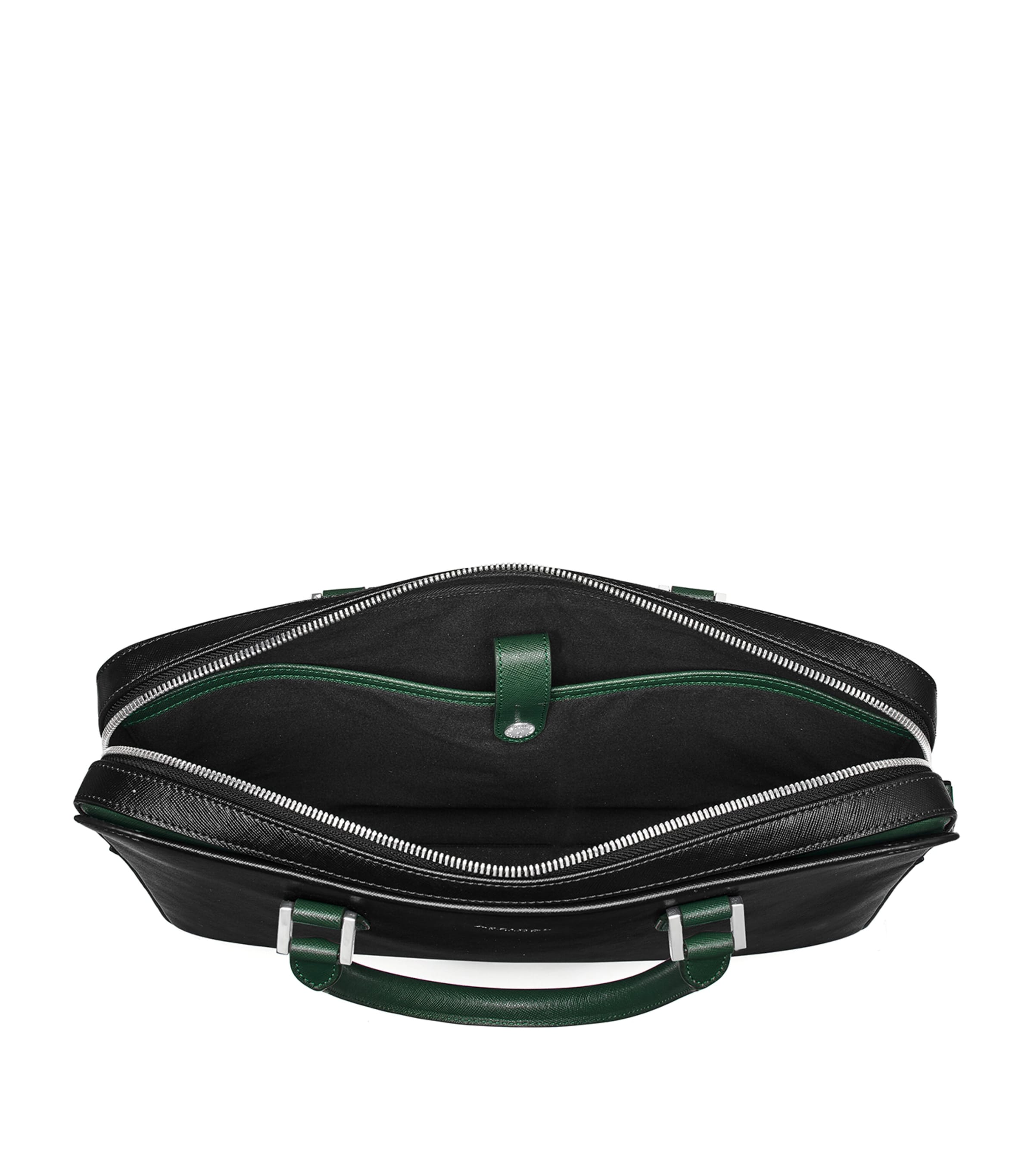 Slim Leather Shield Briefcase BLACK Image 8